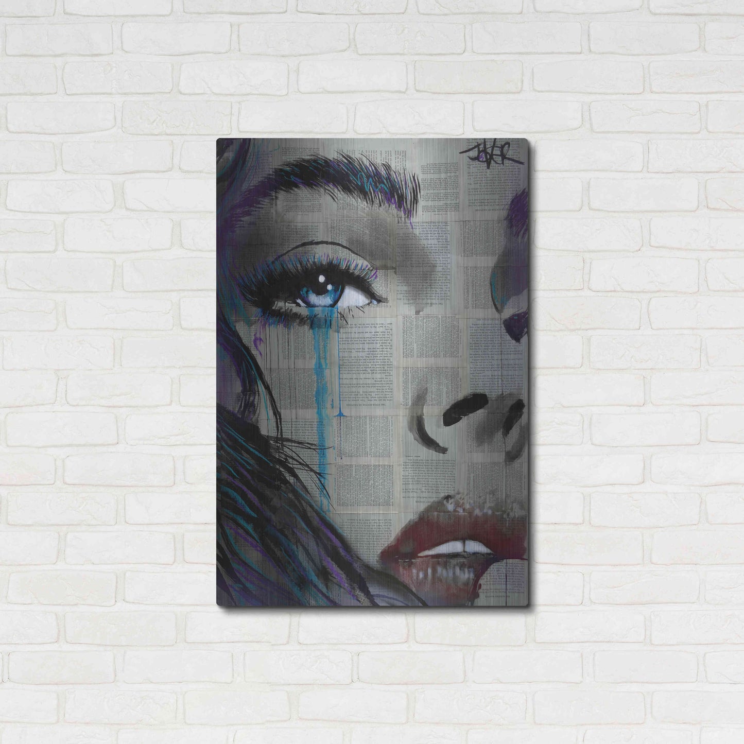 Luxe Metal Art 'Face To Face' by Loui Jover, Metal Wall Art,24x36