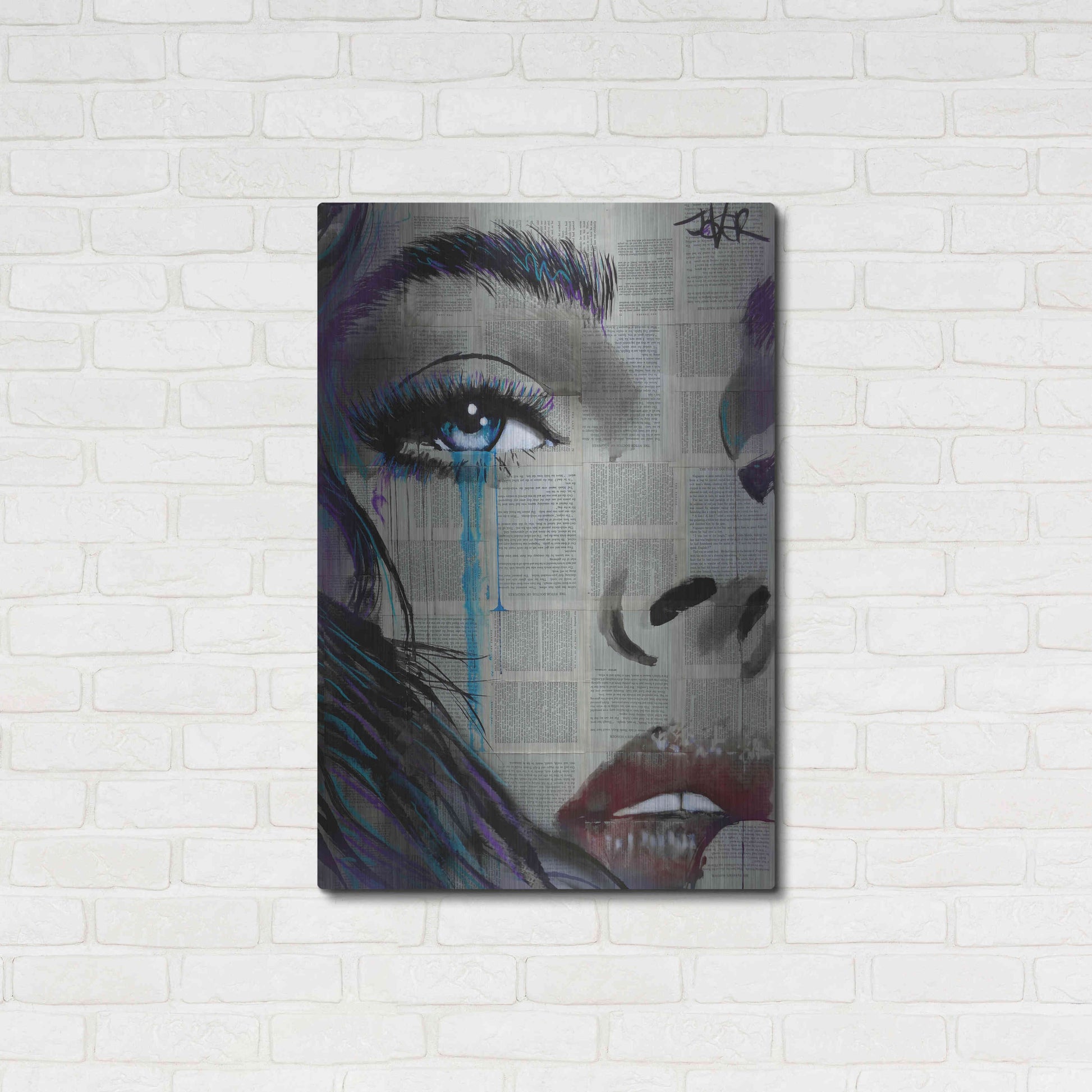 Luxe Metal Art 'Face To Face' by Loui Jover, Metal Wall Art,24x36