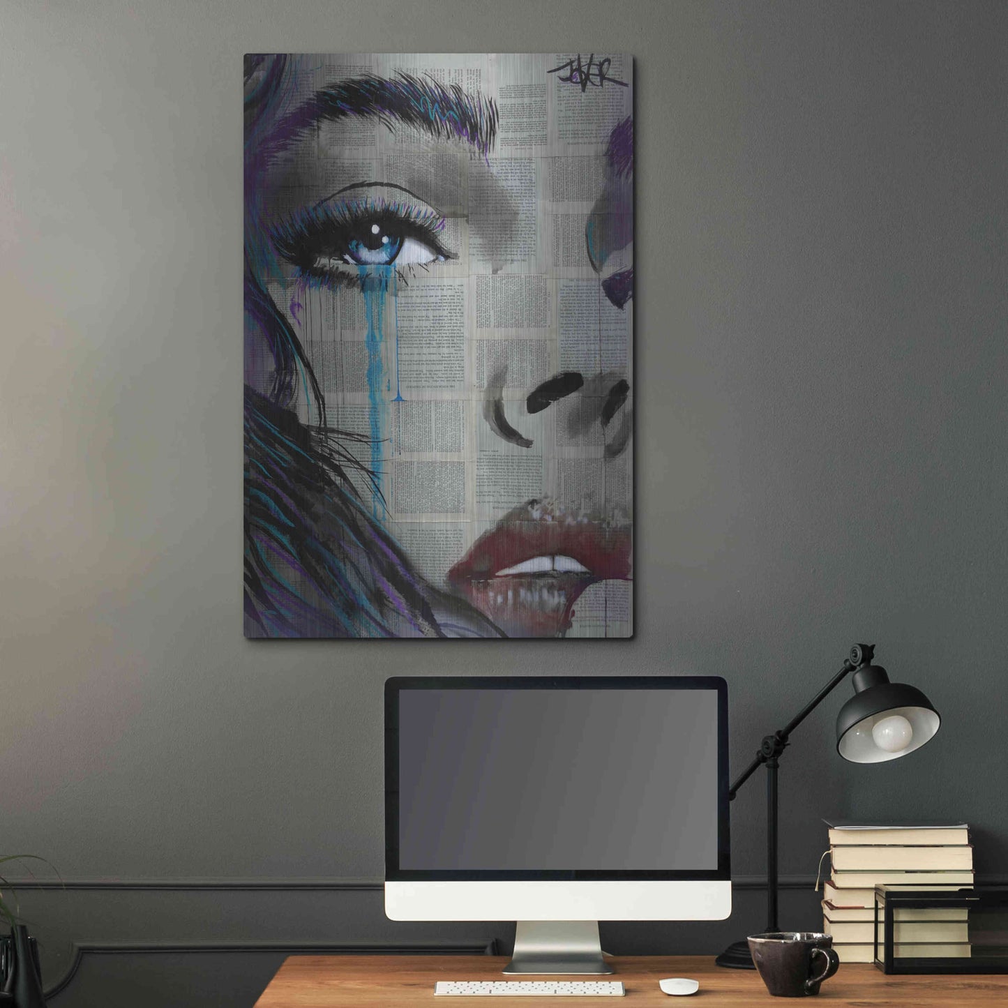 Luxe Metal Art 'Face To Face' by Loui Jover, Metal Wall Art,24x36
