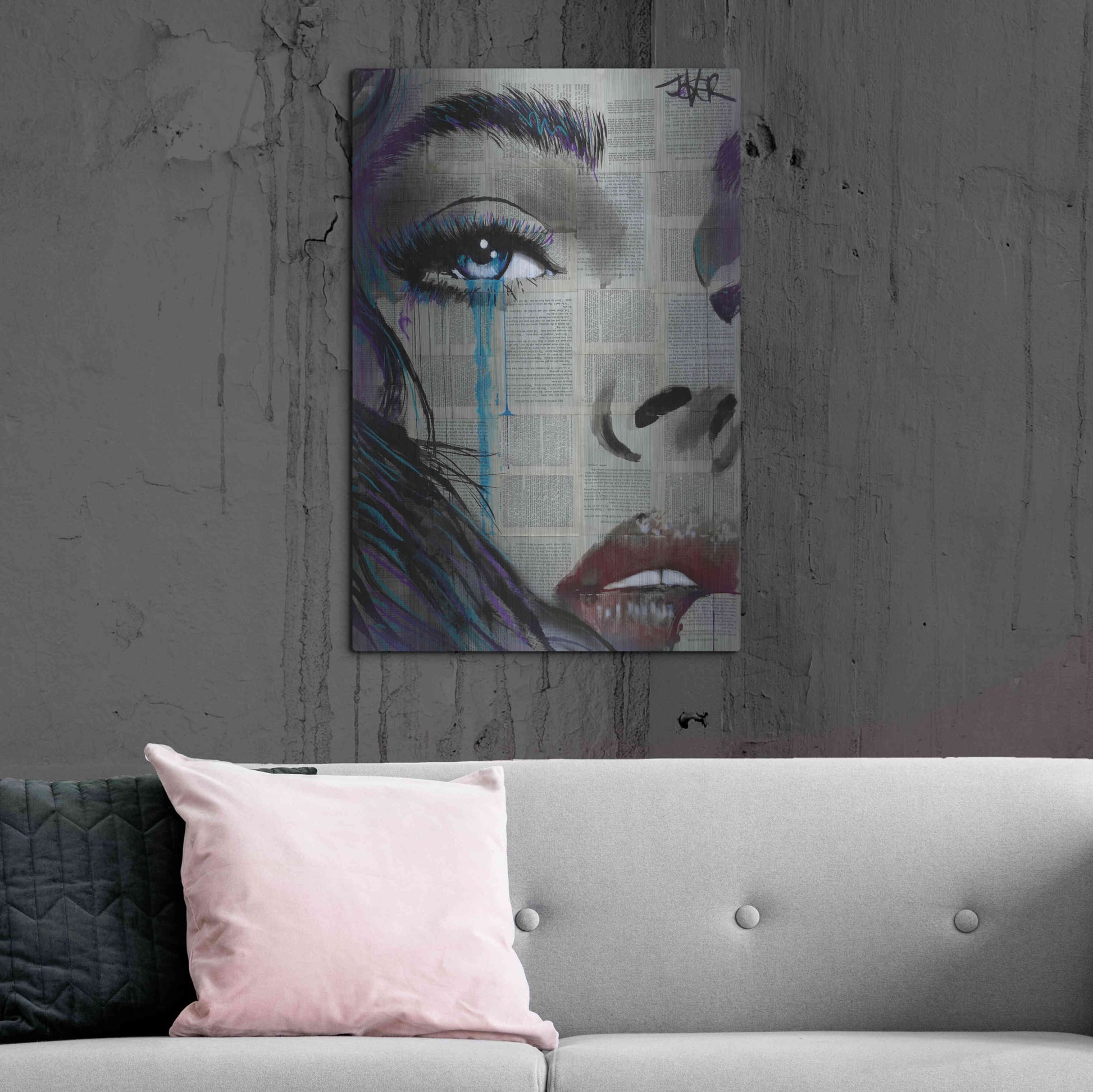 Luxe Metal Art 'Face To Face' by Loui Jover, Metal Wall Art,24x36