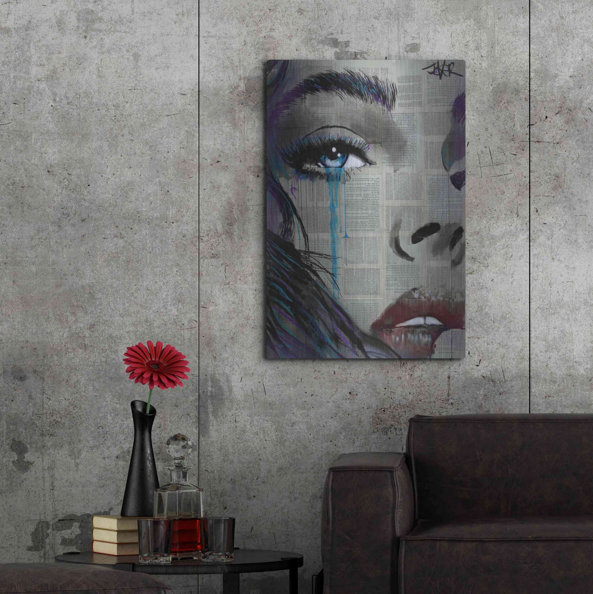 Luxe Metal Art 'Face To Face' by Loui Jover, Metal Wall Art,24x36