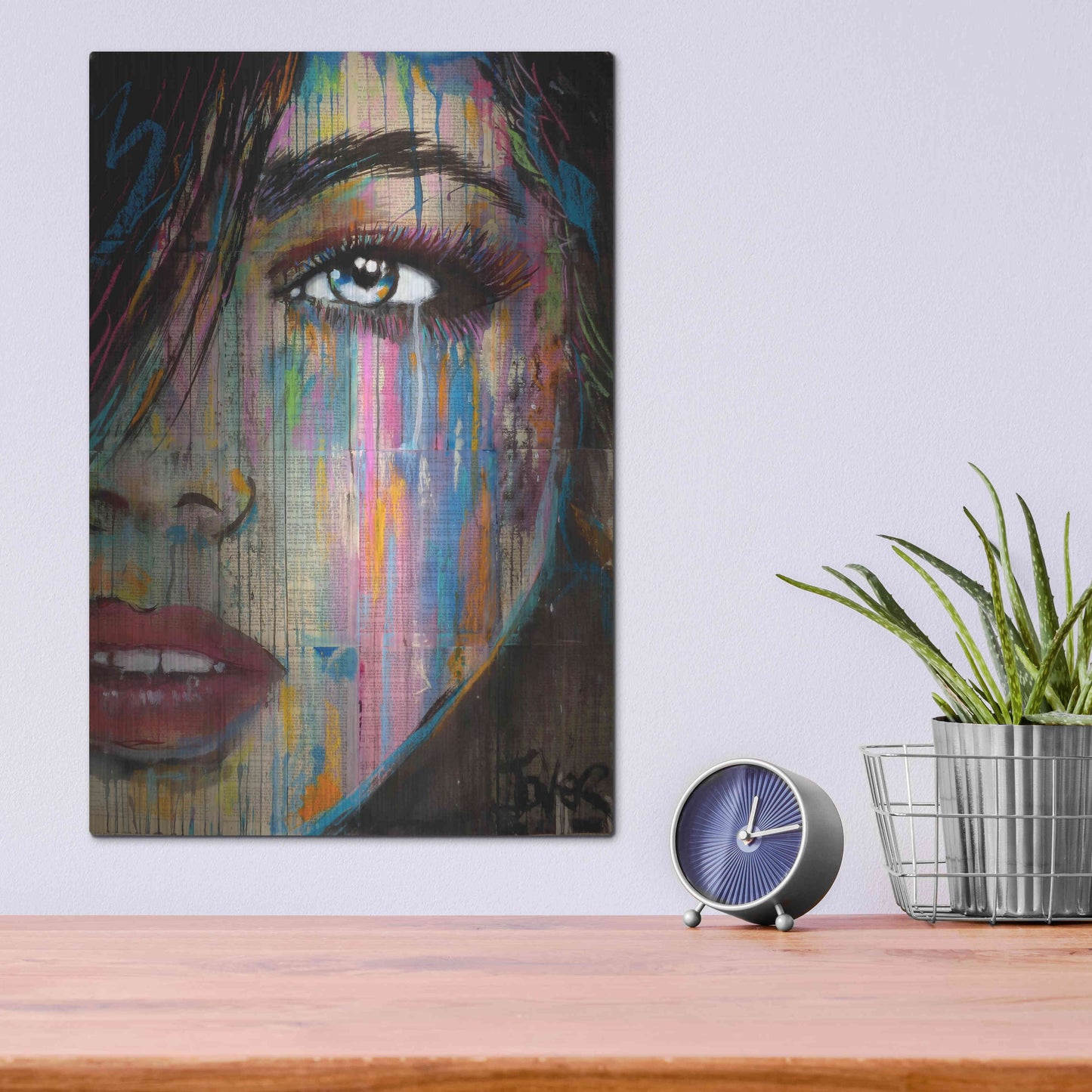 Luxe Metal Art 'Falling Out' by Loui Jover, Metal Wall Art,12x16