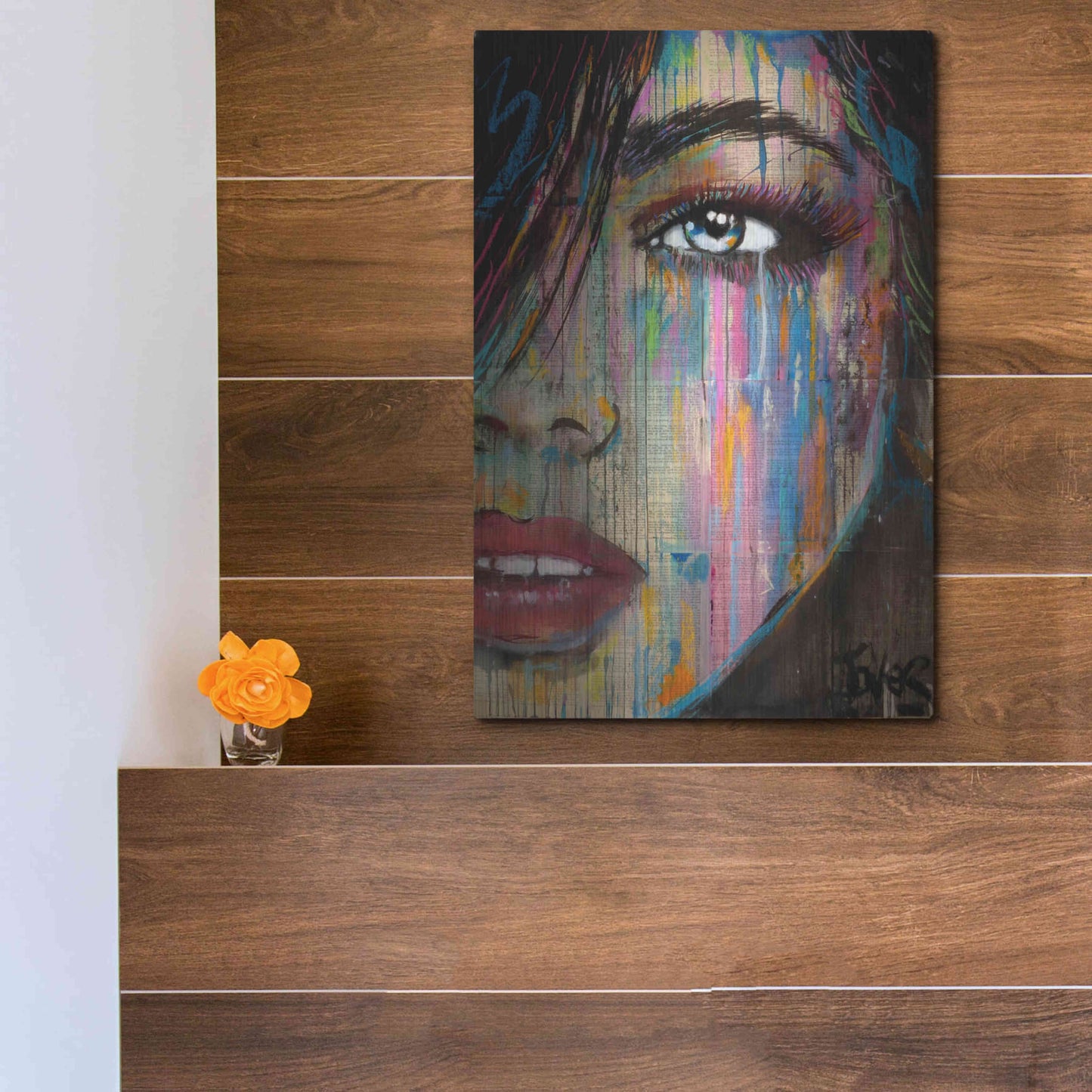 Luxe Metal Art 'Falling Out' by Loui Jover, Metal Wall Art,12x16