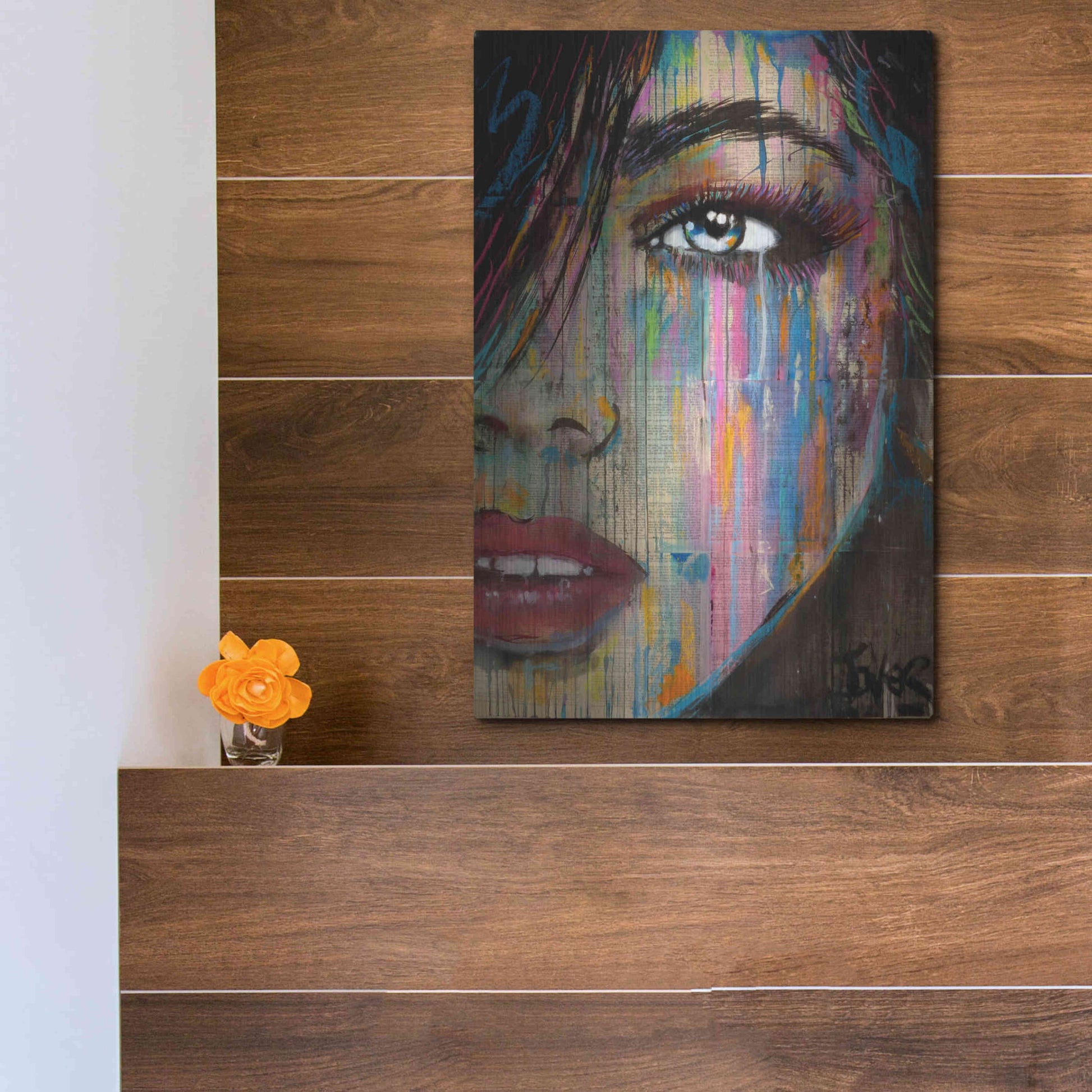 Luxe Metal Art 'Falling Out' by Loui Jover, Metal Wall Art,12x16