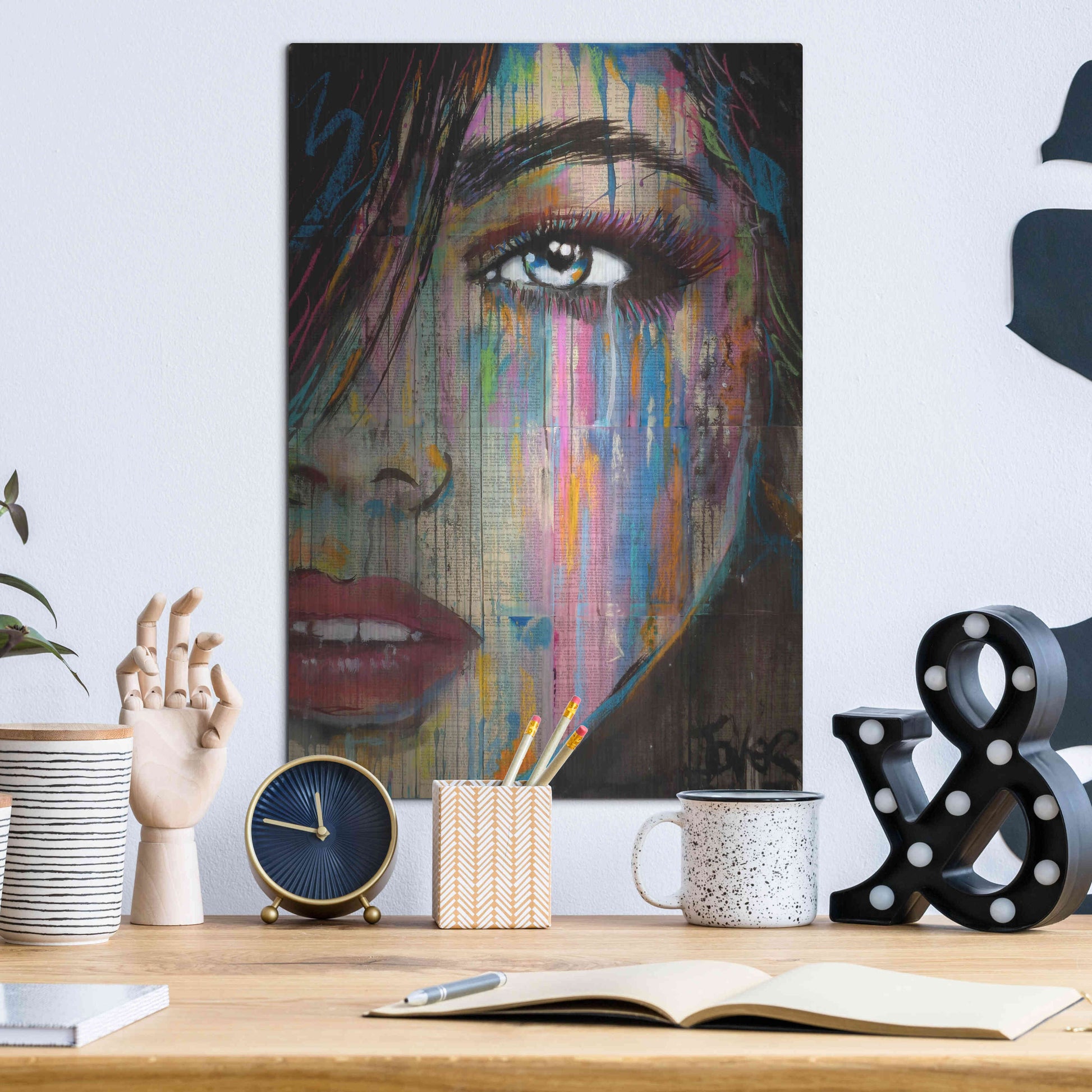 Luxe Metal Art 'Falling Out' by Loui Jover, Metal Wall Art,12x16