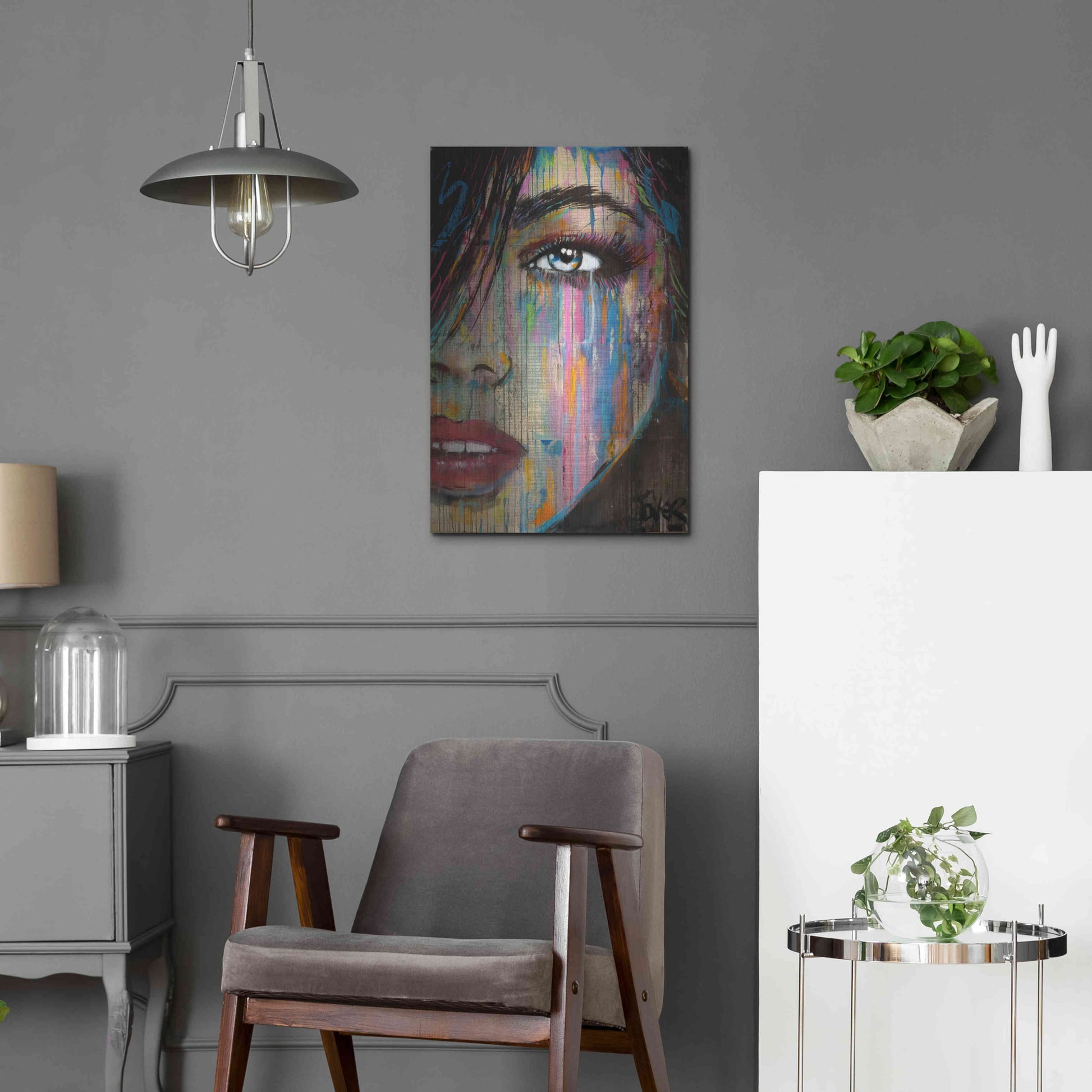Luxe Metal Art 'Falling Out' by Loui Jover, Metal Wall Art,16x24