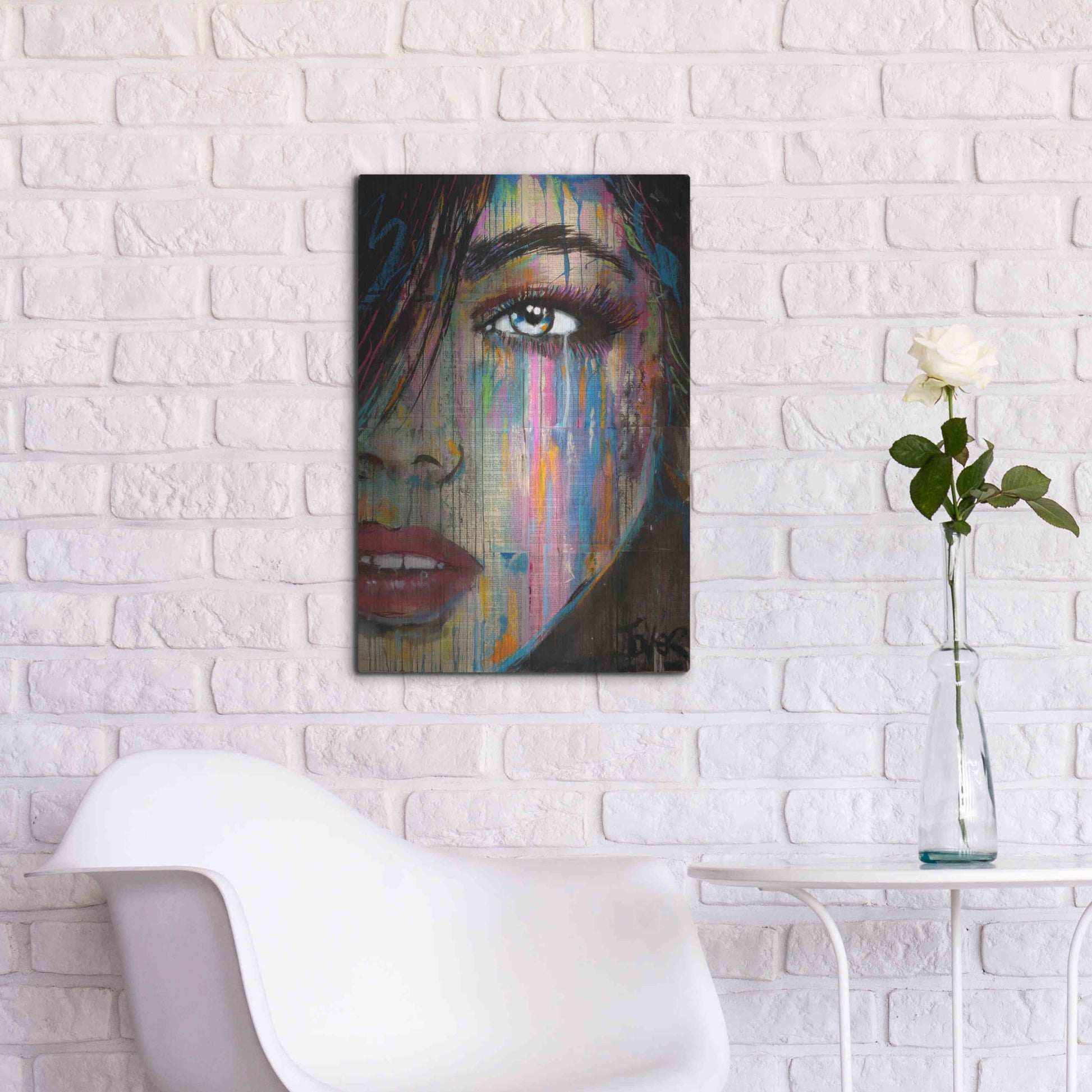 Luxe Metal Art 'Falling Out' by Loui Jover, Metal Wall Art,16x24