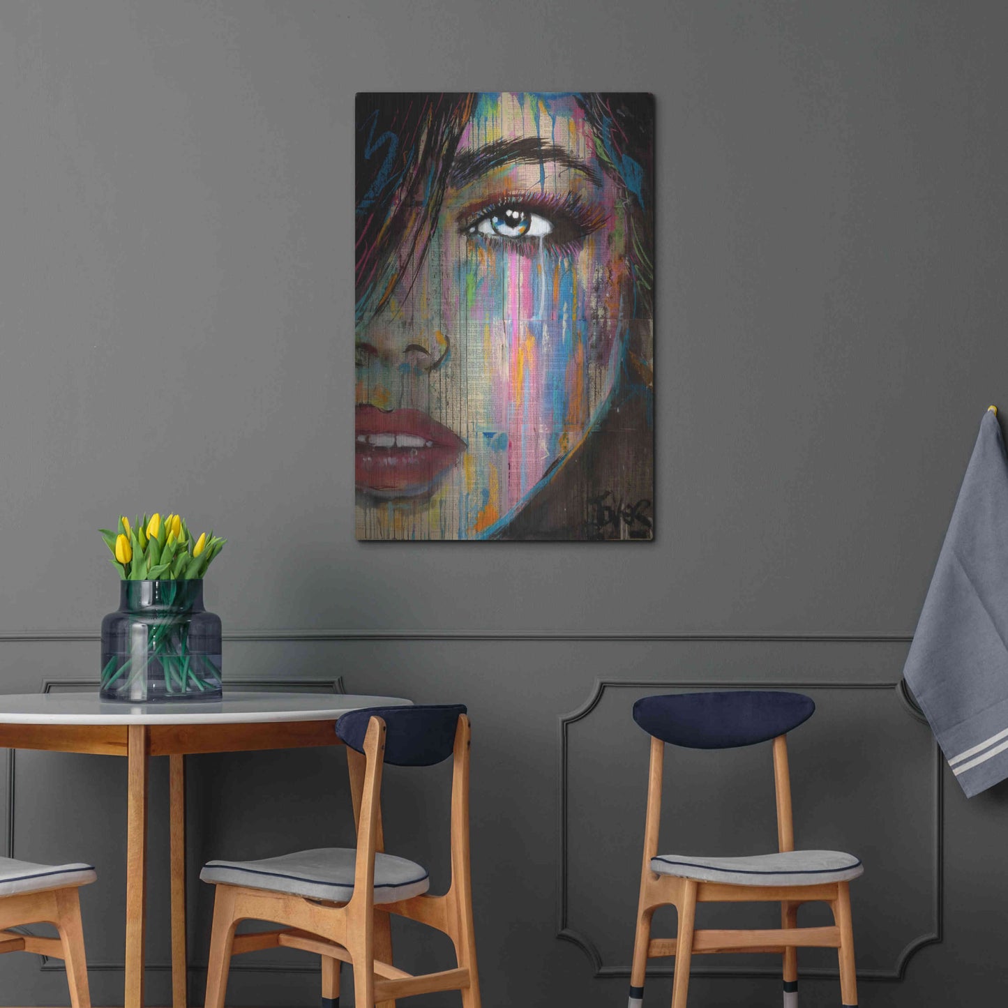 Luxe Metal Art 'Falling Out' by Loui Jover, Metal Wall Art,24x36