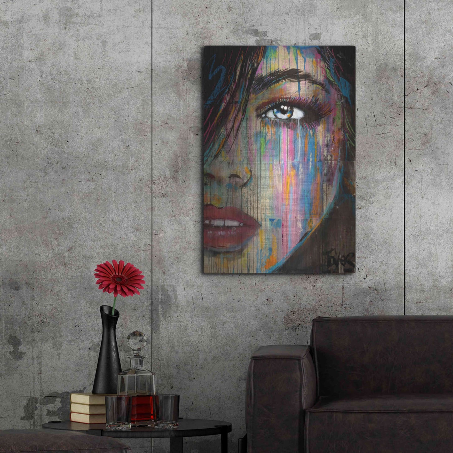 Luxe Metal Art 'Falling Out' by Loui Jover, Metal Wall Art,24x36