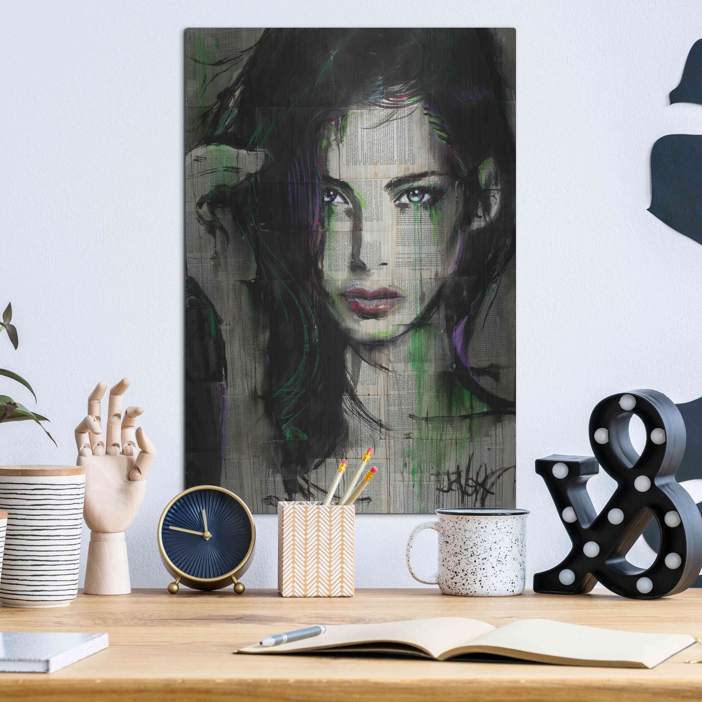 Luxe Metal Art 'Green Bay' by Loui Jover, Metal Wall Art,12x16