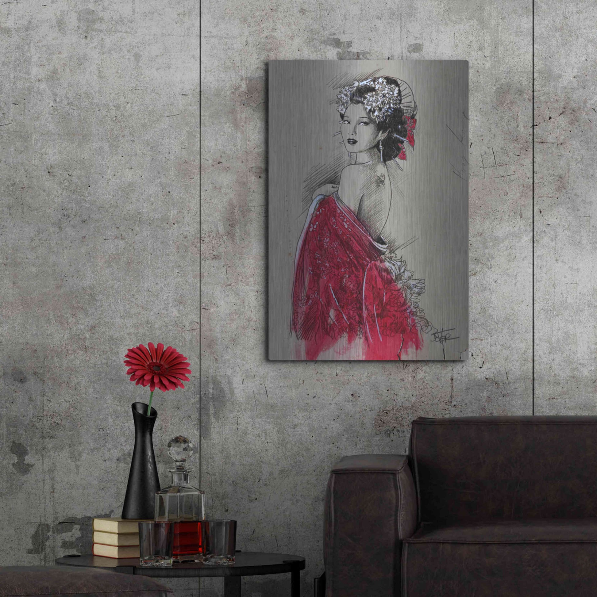 Luxe Metal Art 'Hong Kong Angel' by Loui Jover, Metal Wall Art,24x36