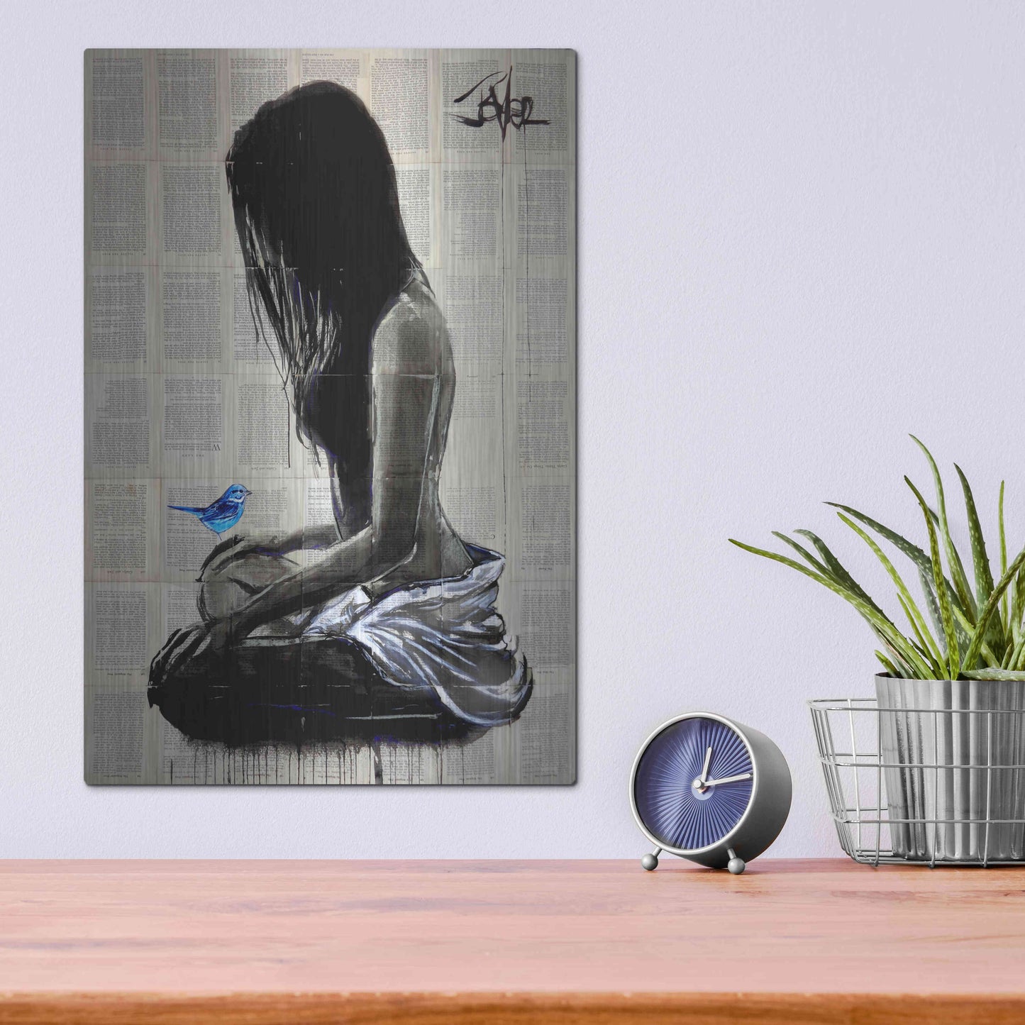 Luxe Metal Art 'Maiden Hope' by Loui Jover, Metal Wall Art,12x16