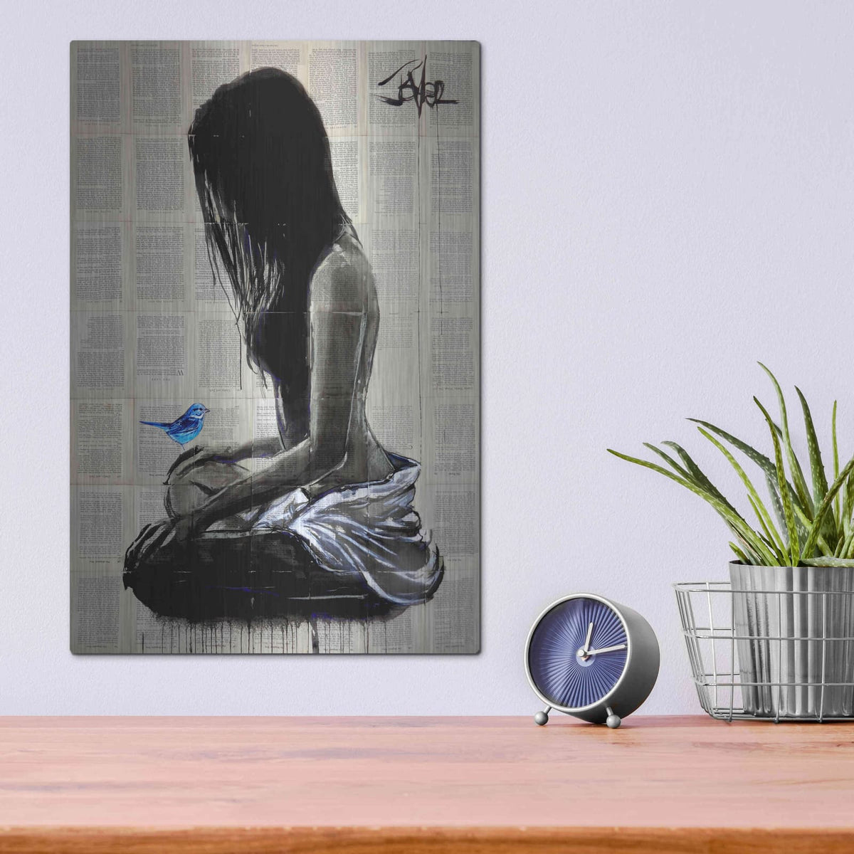 Luxe Metal Art 'Maiden Hope' by Loui Jover, Metal Wall Art,12x16