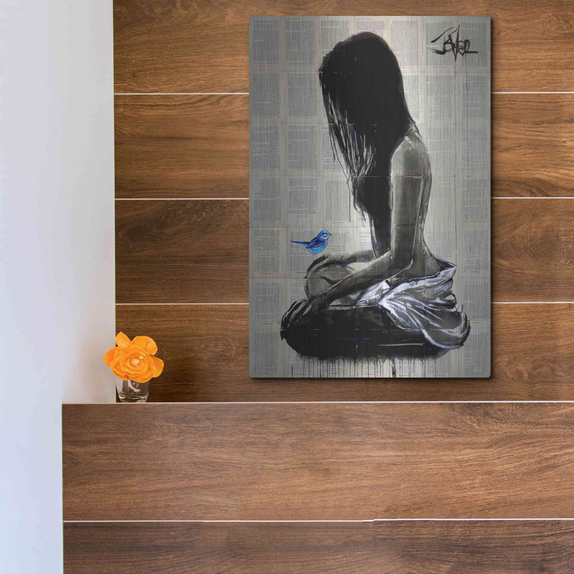 Luxe Metal Art 'Maiden Hope' by Loui Jover, Metal Wall Art,12x16