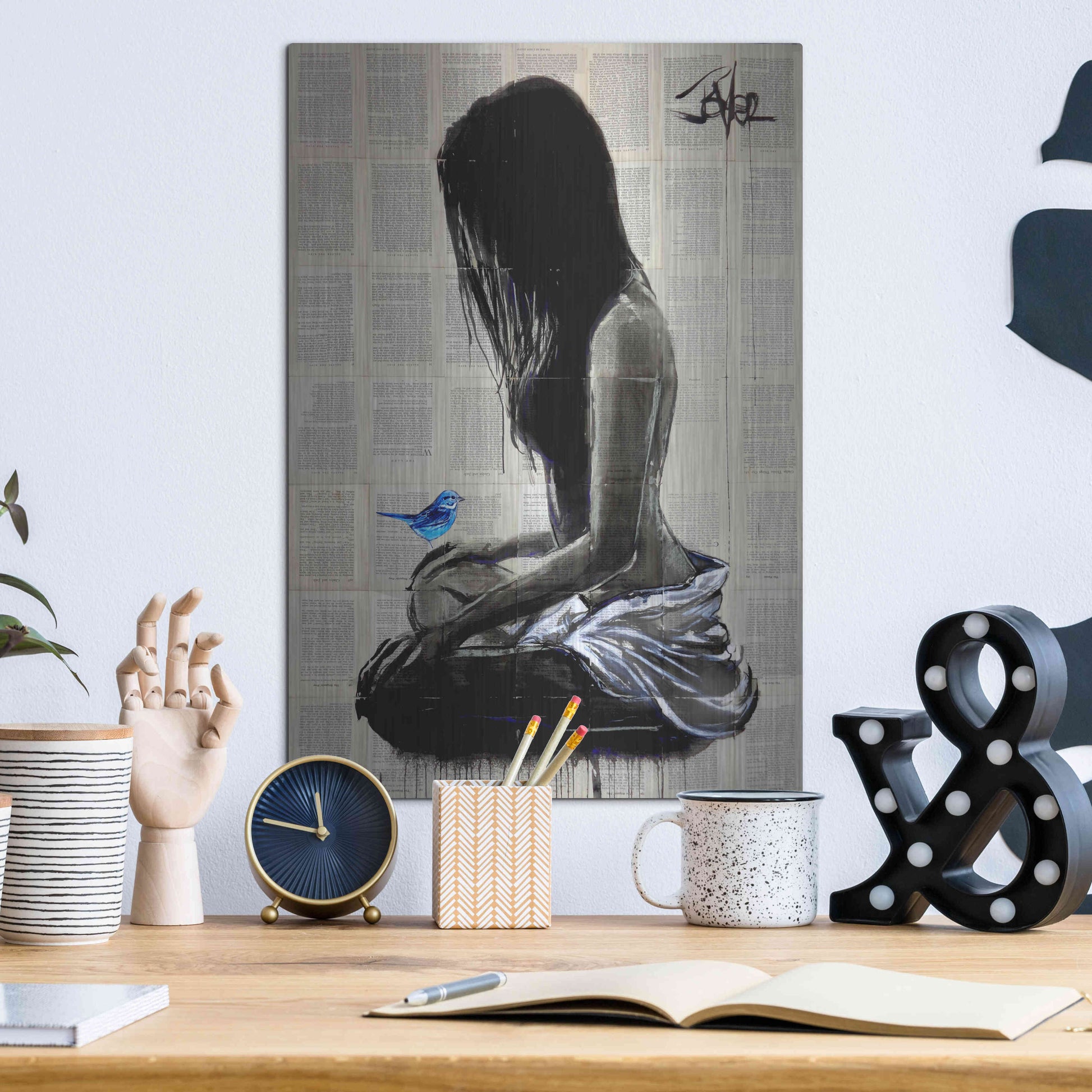 Luxe Metal Art 'Maiden Hope' by Loui Jover, Metal Wall Art,12x16