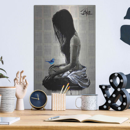 Luxe Metal Art 'Maiden Hope' by Loui Jover, Metal Wall Art,12x16