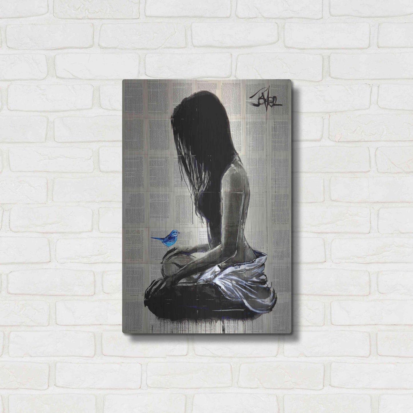 Luxe Metal Art 'Maiden Hope' by Loui Jover, Metal Wall Art,16x24