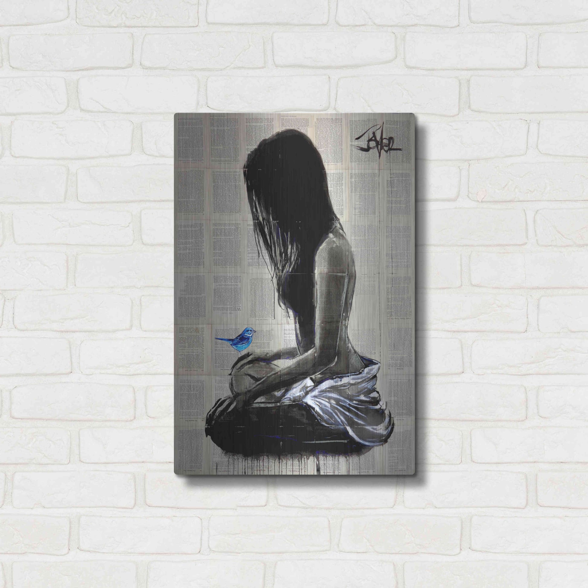 Luxe Metal Art 'Maiden Hope' by Loui Jover, Metal Wall Art,16x24