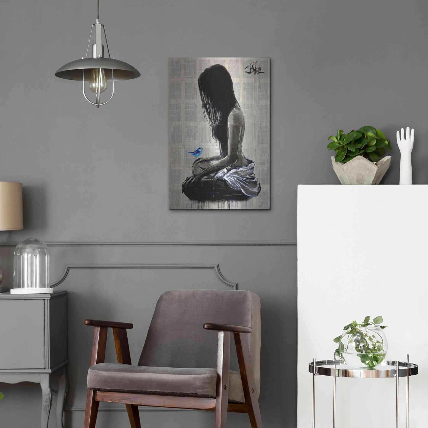 Luxe Metal Art 'Maiden Hope' by Loui Jover, Metal Wall Art,16x24