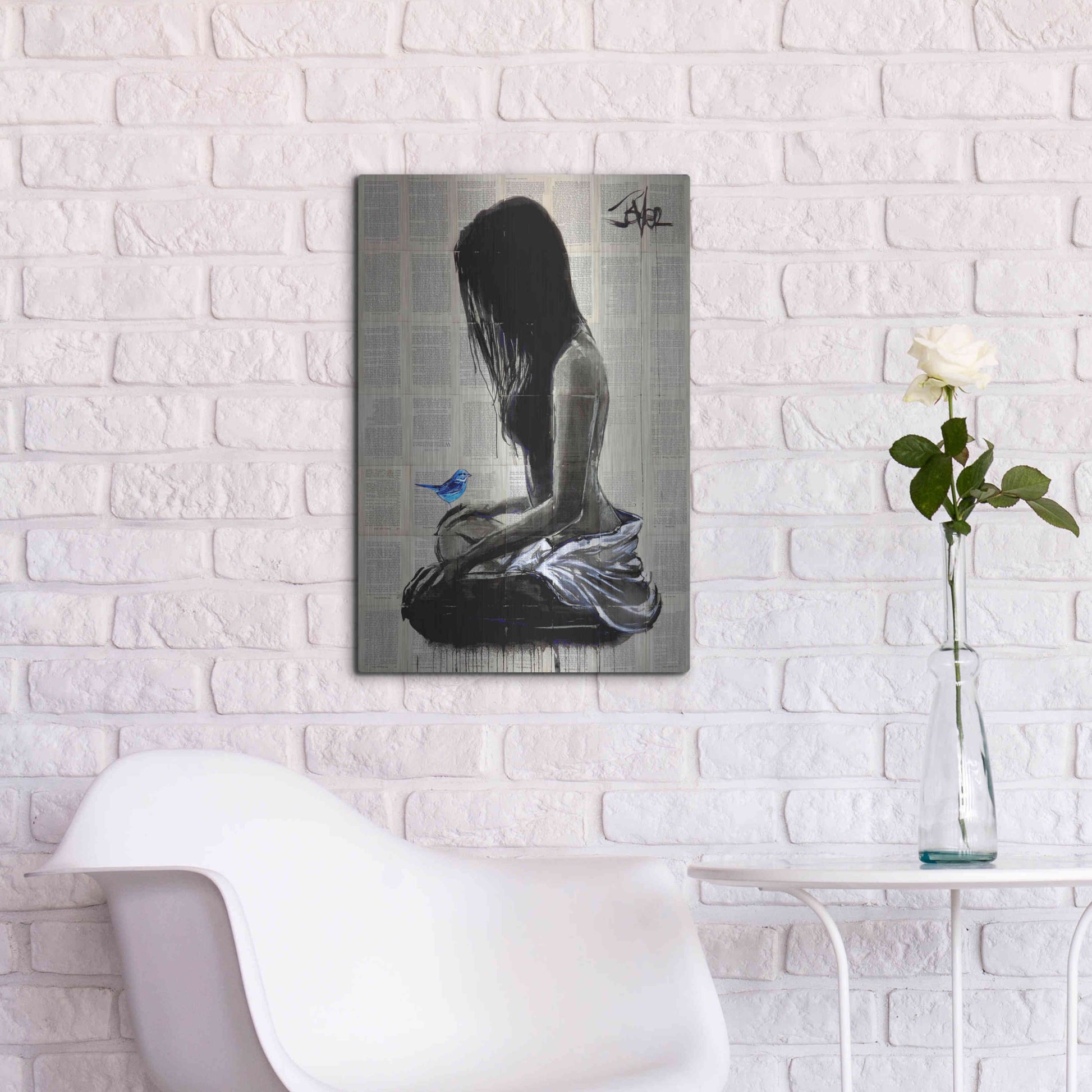 Luxe Metal Art 'Maiden Hope' by Loui Jover, Metal Wall Art,16x24