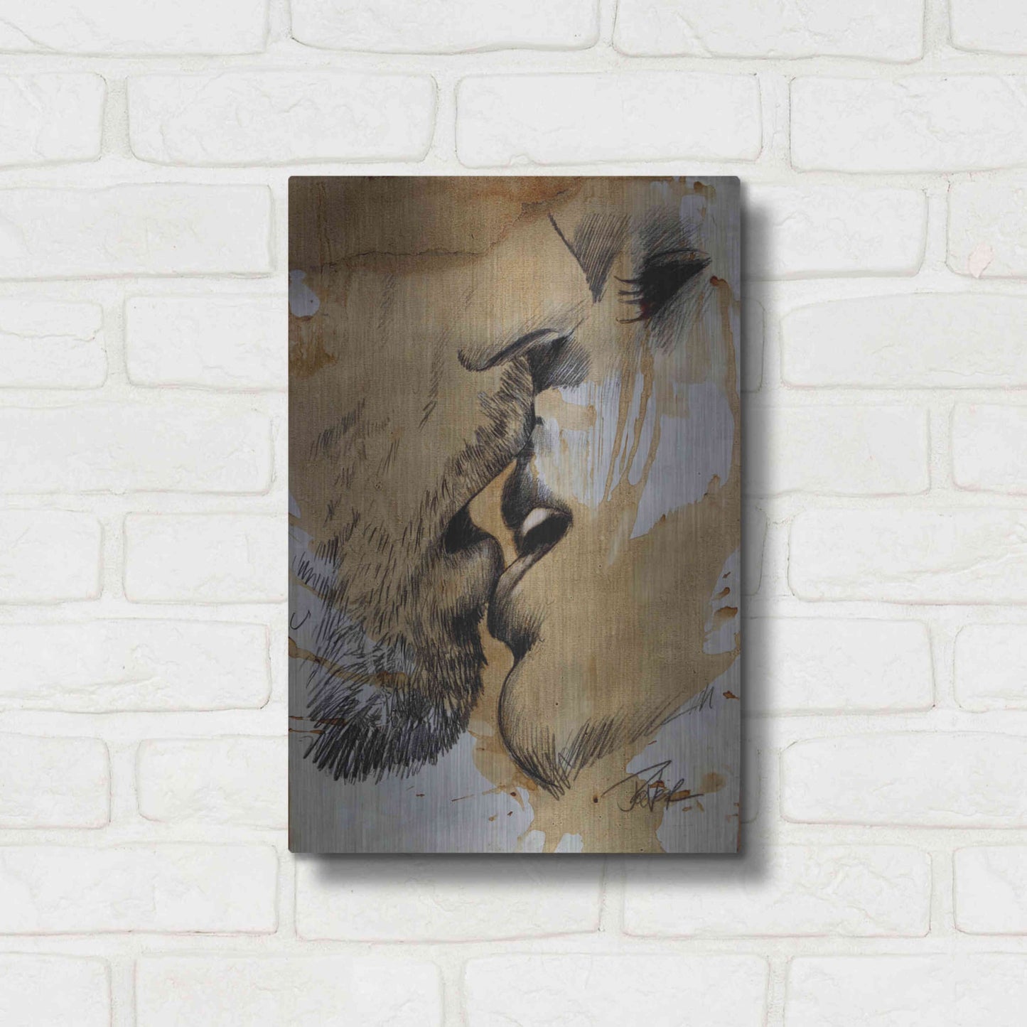 Luxe Metal Art 'Now Or Never' by Loui Jover, Metal Wall Art,12x16