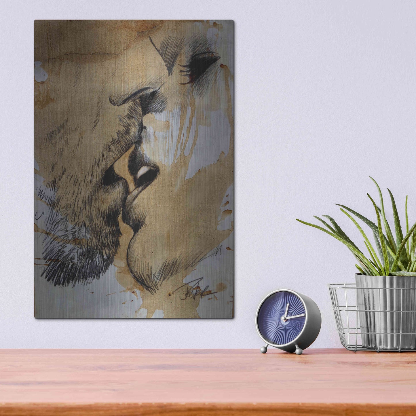 Luxe Metal Art 'Now Or Never' by Loui Jover, Metal Wall Art,12x16