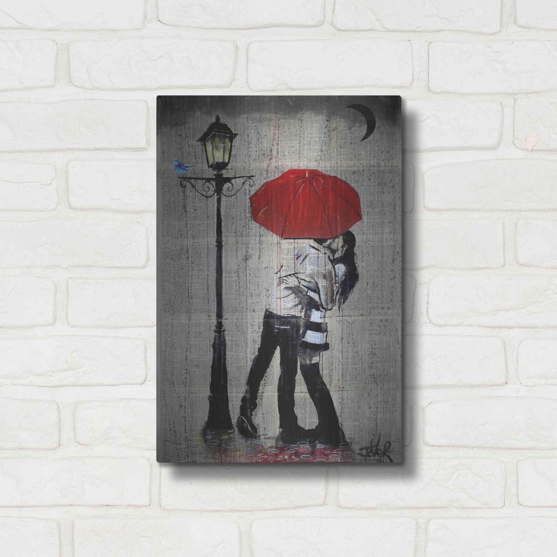 Luxe Metal Art 'Rainrain' by Loui Jover, Metal Wall Art,12x16