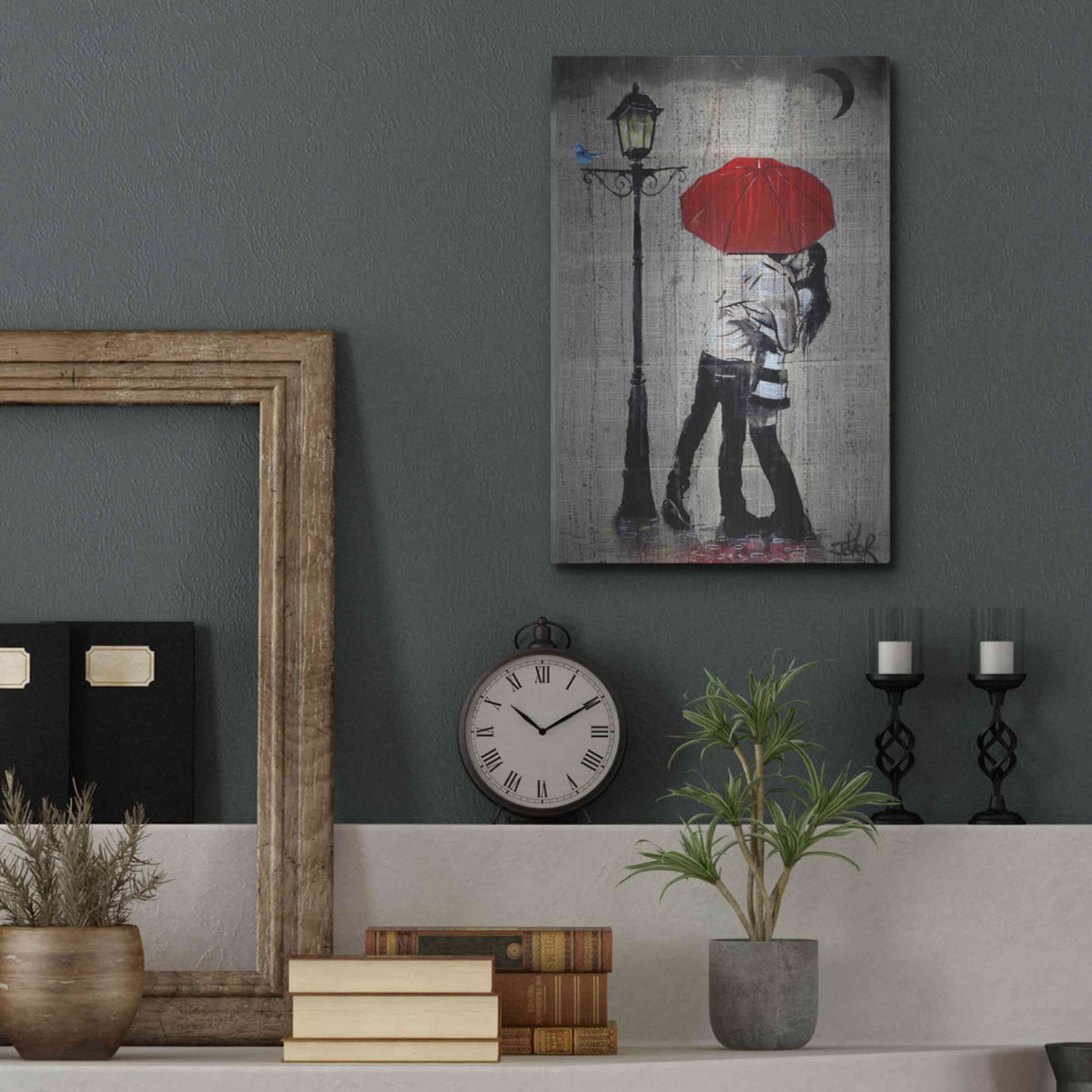 Luxe Metal Art 'Rainrain' by Loui Jover, Metal Wall Art,12x16