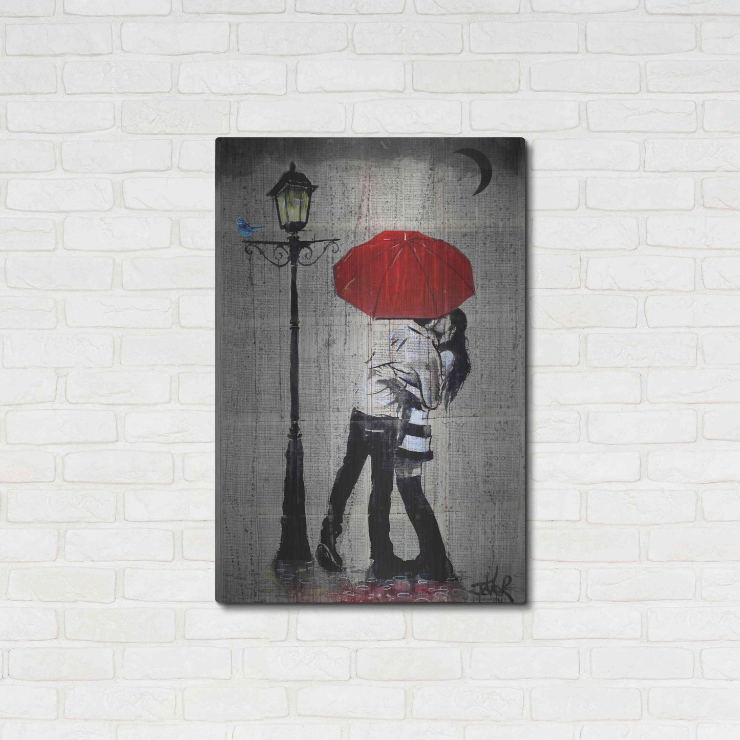 Luxe Metal Art 'Rainrain' by Loui Jover, Metal Wall Art,24x36