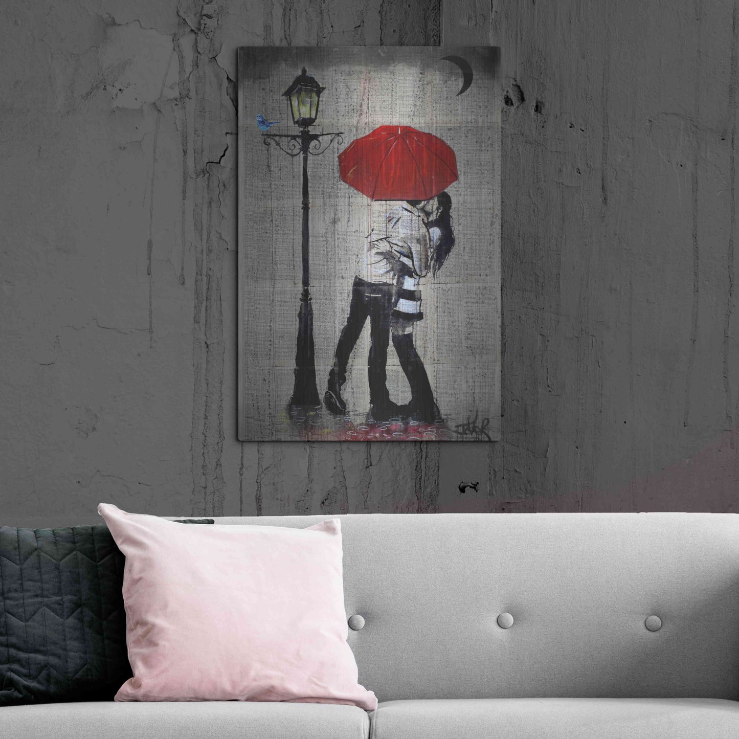 Luxe Metal Art 'Rainrain' by Loui Jover, Metal Wall Art,24x36