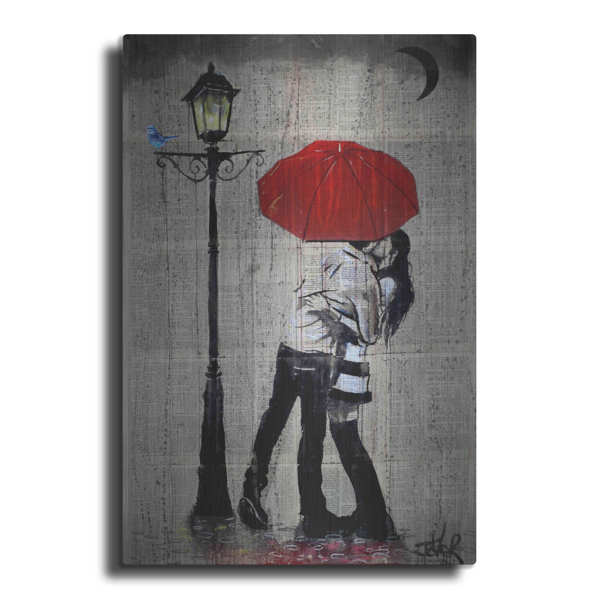 Luxe Metal Art 'Rainrain' by Loui Jover, Metal Wall Art