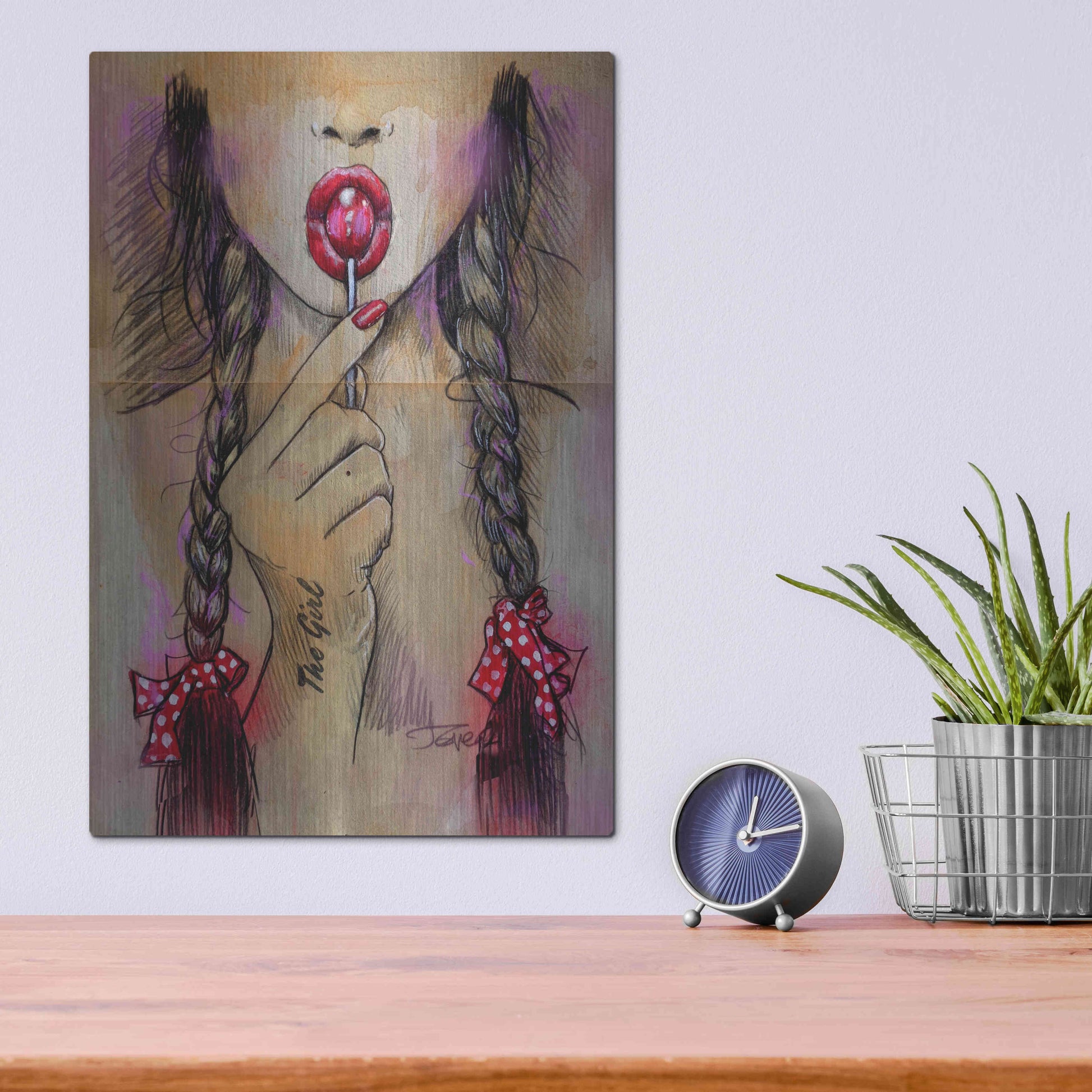 Luxe Metal Art 'Raspberry' by Loui Jover, Metal Wall Art,12x16