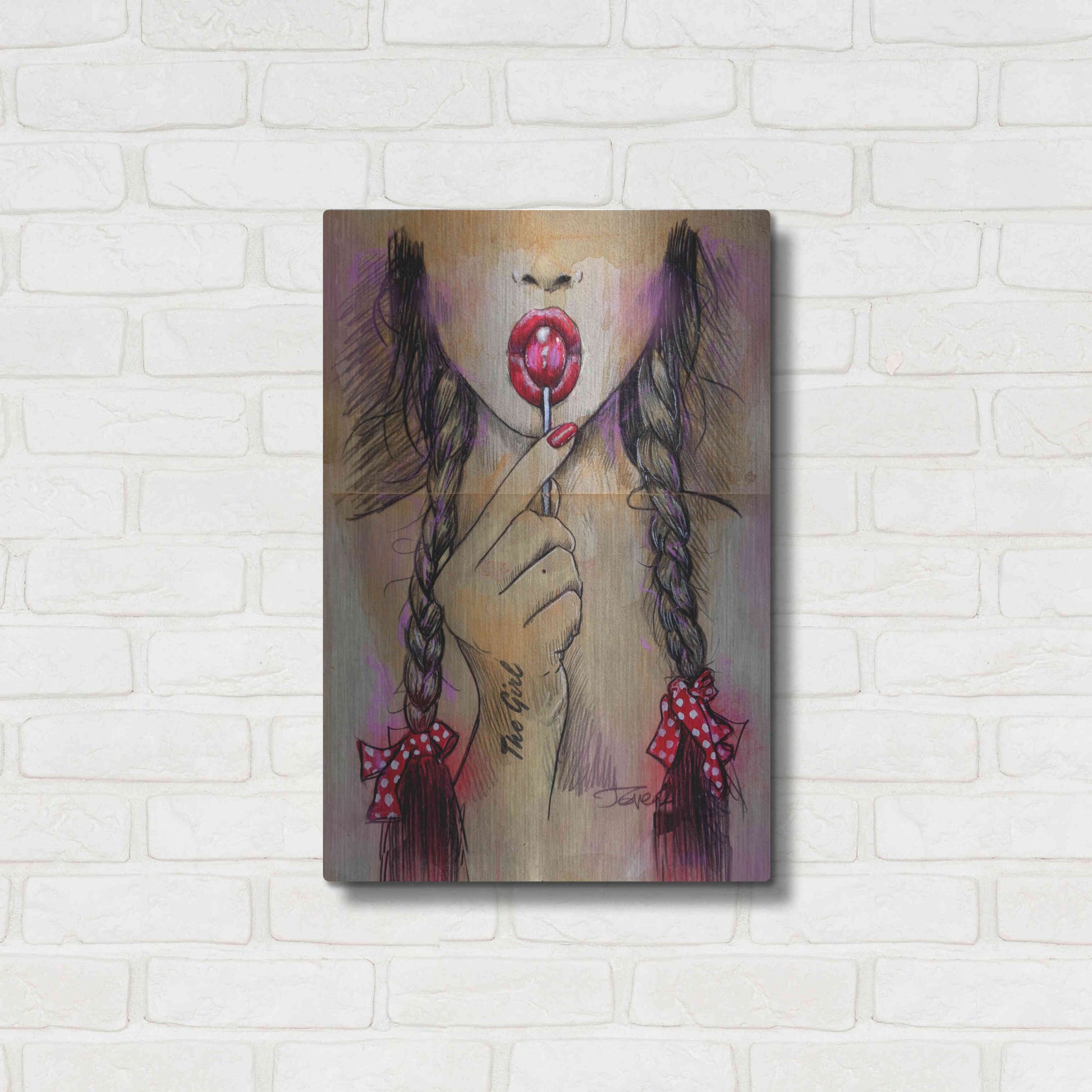 Luxe Metal Art 'Raspberry' by Loui Jover, Metal Wall Art,16x24