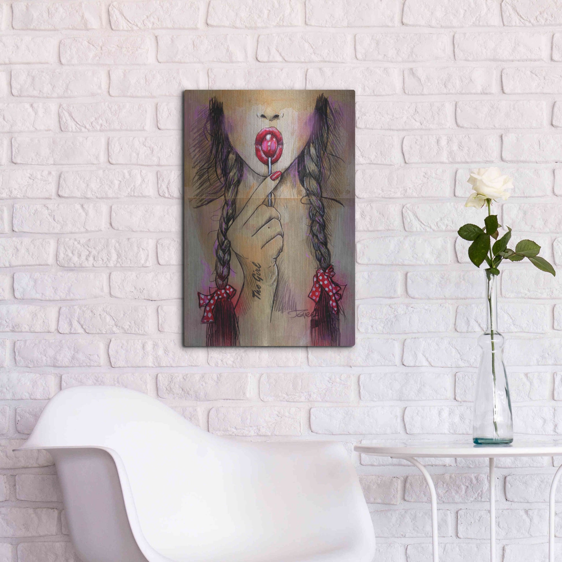 Luxe Metal Art 'Raspberry' by Loui Jover, Metal Wall Art,16x24