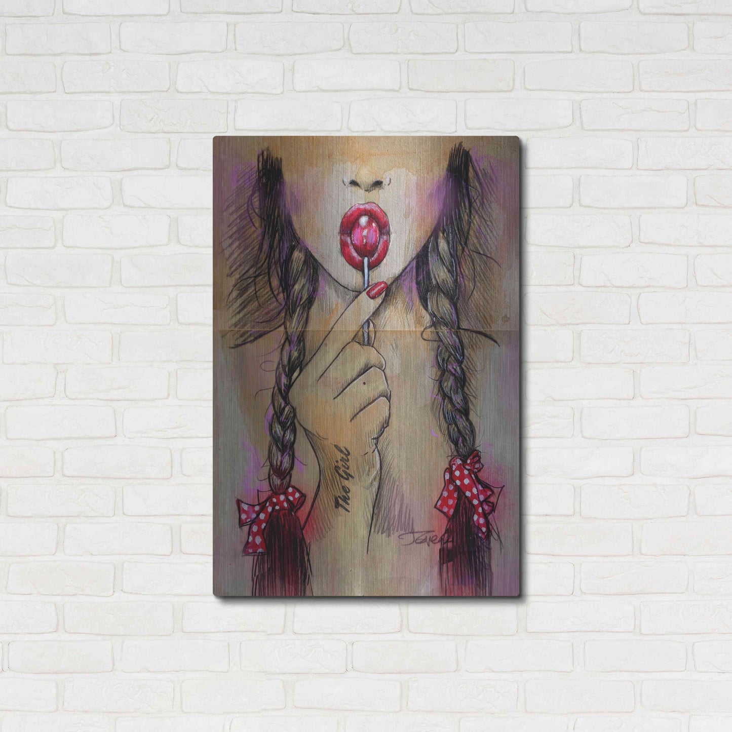 Luxe Metal Art 'Raspberry' by Loui Jover, Metal Wall Art,24x36