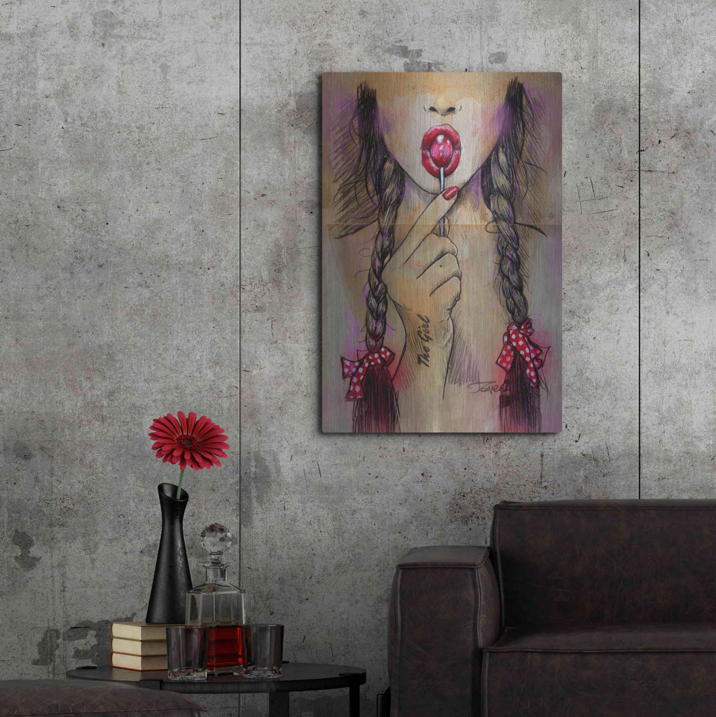 Luxe Metal Art 'Raspberry' by Loui Jover, Metal Wall Art,24x36