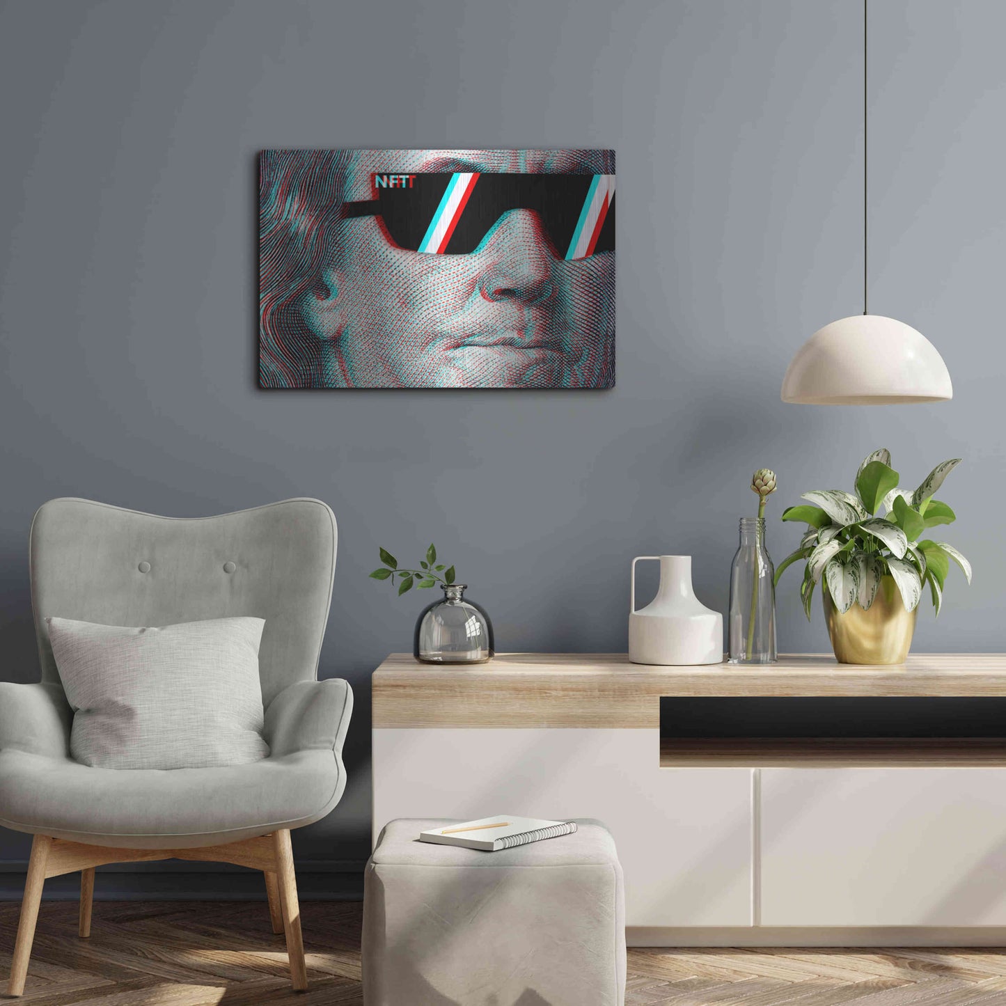 Luxe Metal Art 'NFT Degen' by Epic Portfolio, Metal Wall Art,24x16