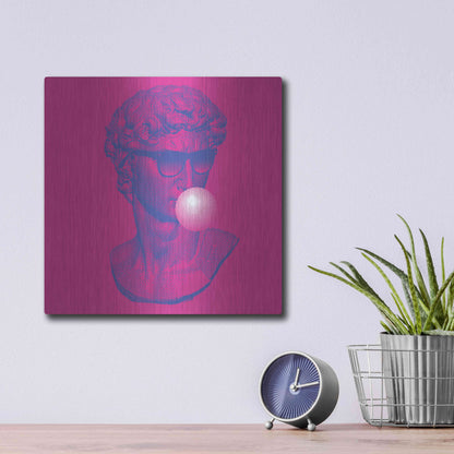 Luxe Metal Art 'Michelangelos Pixel David' by Luxe Metal Portfolio, Metal Wall Art,12x12