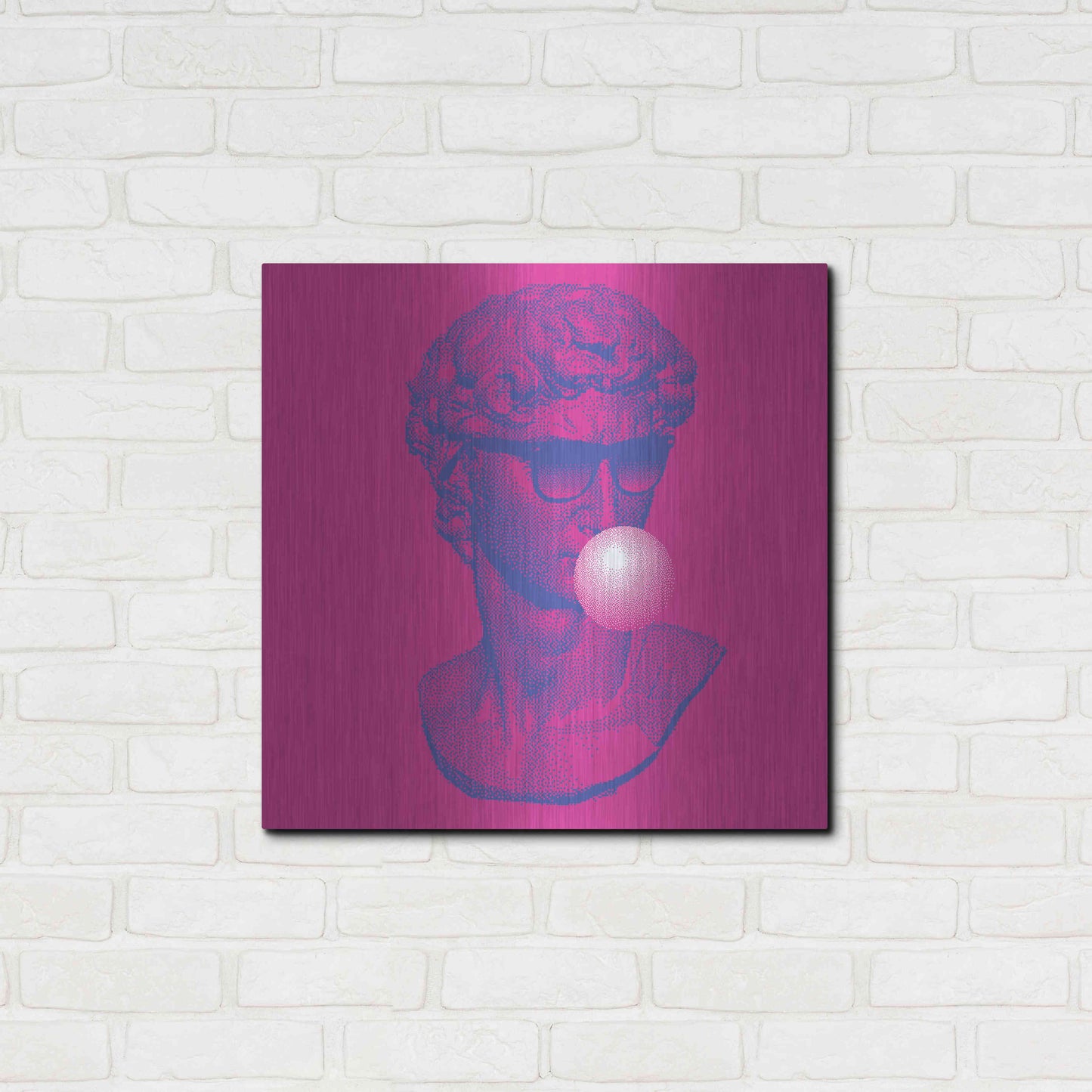 Luxe Metal Art 'Michelangelos Pixel David' by Luxe Metal Portfolio, Metal Wall Art,24x24