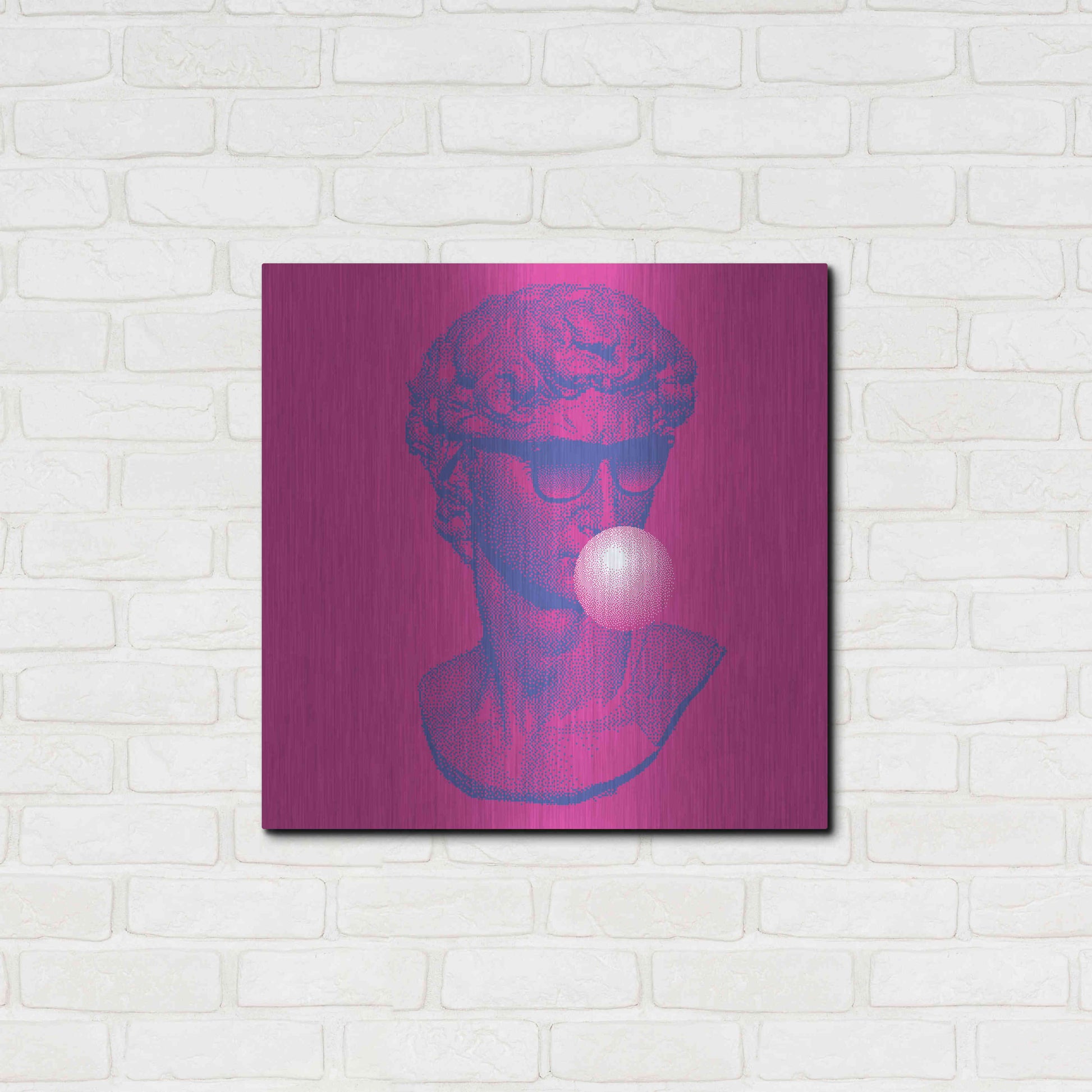 Luxe Metal Art 'Michelangelos Pixel David' by Luxe Metal Portfolio, Metal Wall Art,24x24