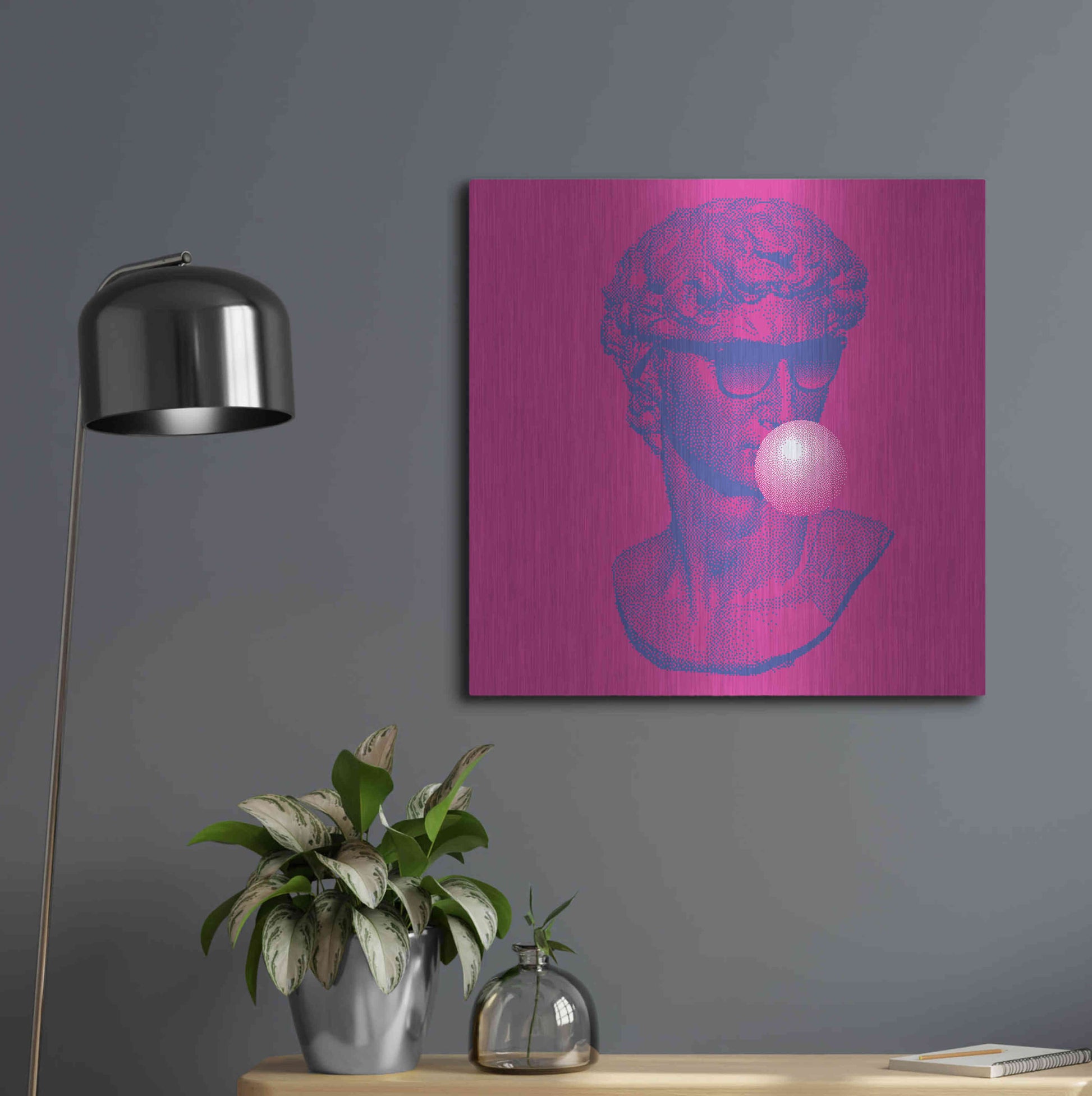 Luxe Metal Art 'Michelangelos Pixel David' by Luxe Metal Portfolio, Metal Wall Art,24x24