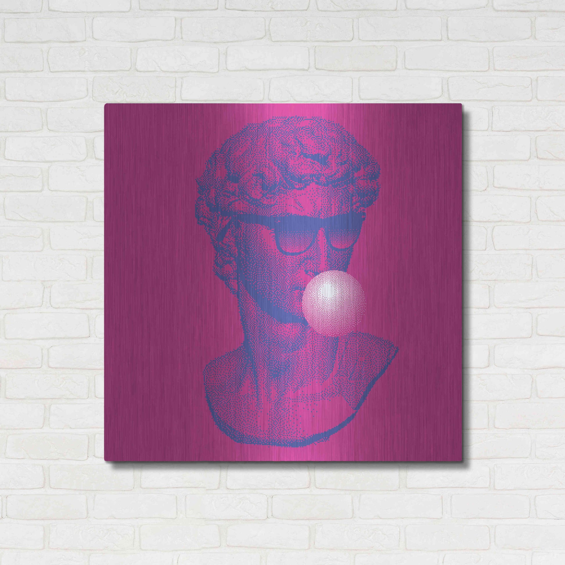 Luxe Metal Art 'Michelangelos Pixel David' by Luxe Metal Portfolio, Metal Wall Art,36x36