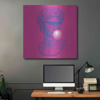 Luxe Metal Art 'Michelangelos Pixel David' by Luxe Metal Portfolio, Metal Wall Art,36x36