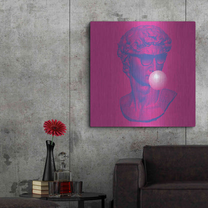 Luxe Metal Art 'Michelangelos Pixel David' by Luxe Metal Portfolio, Metal Wall Art,36x36