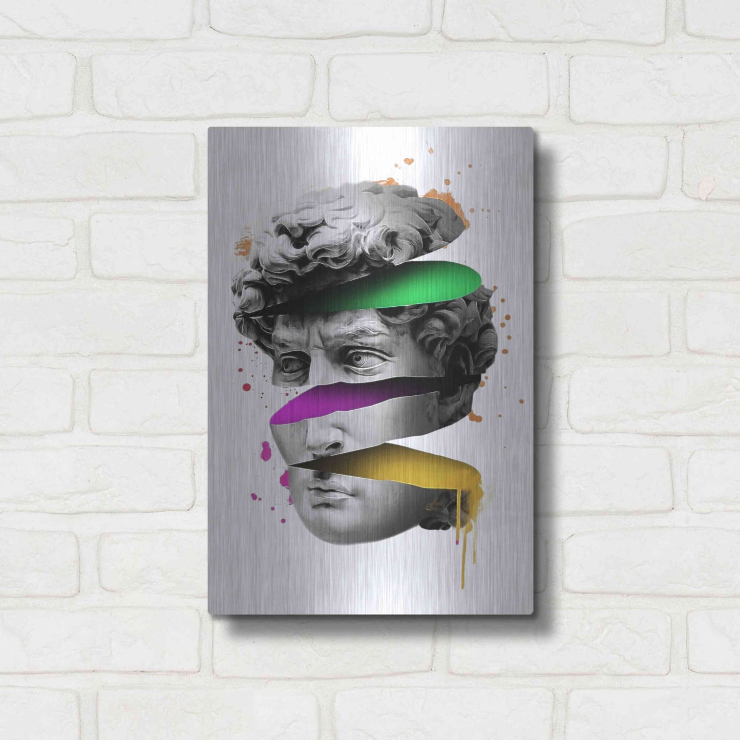 Luxe Metal Art 'Michelangelo David Sliced' by Luxe Metal Portfolio, Metal Wall Art,12x16