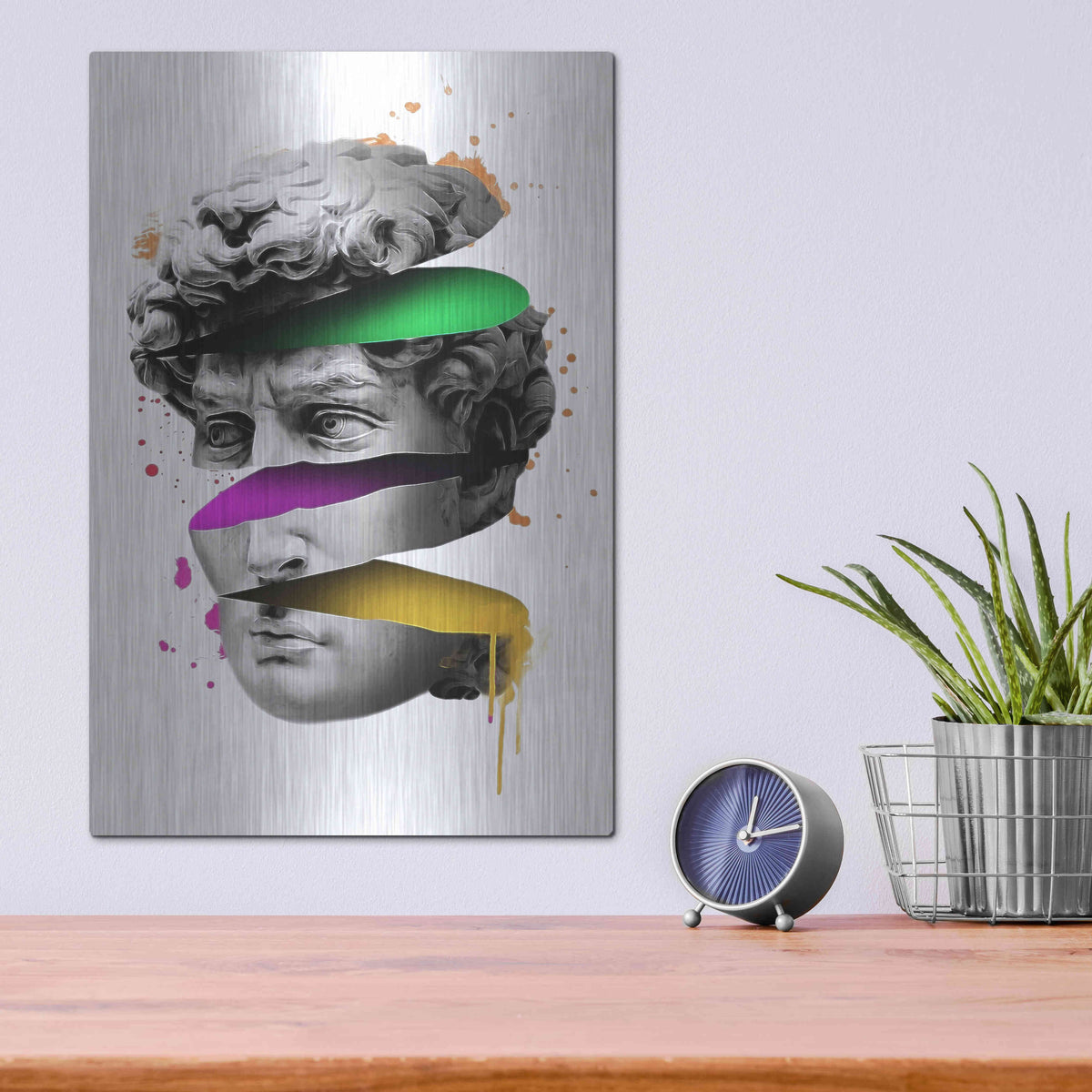 Luxe Metal Art 'Michelangelo David Sliced' by Luxe Metal Portfolio, Metal Wall Art,12x16