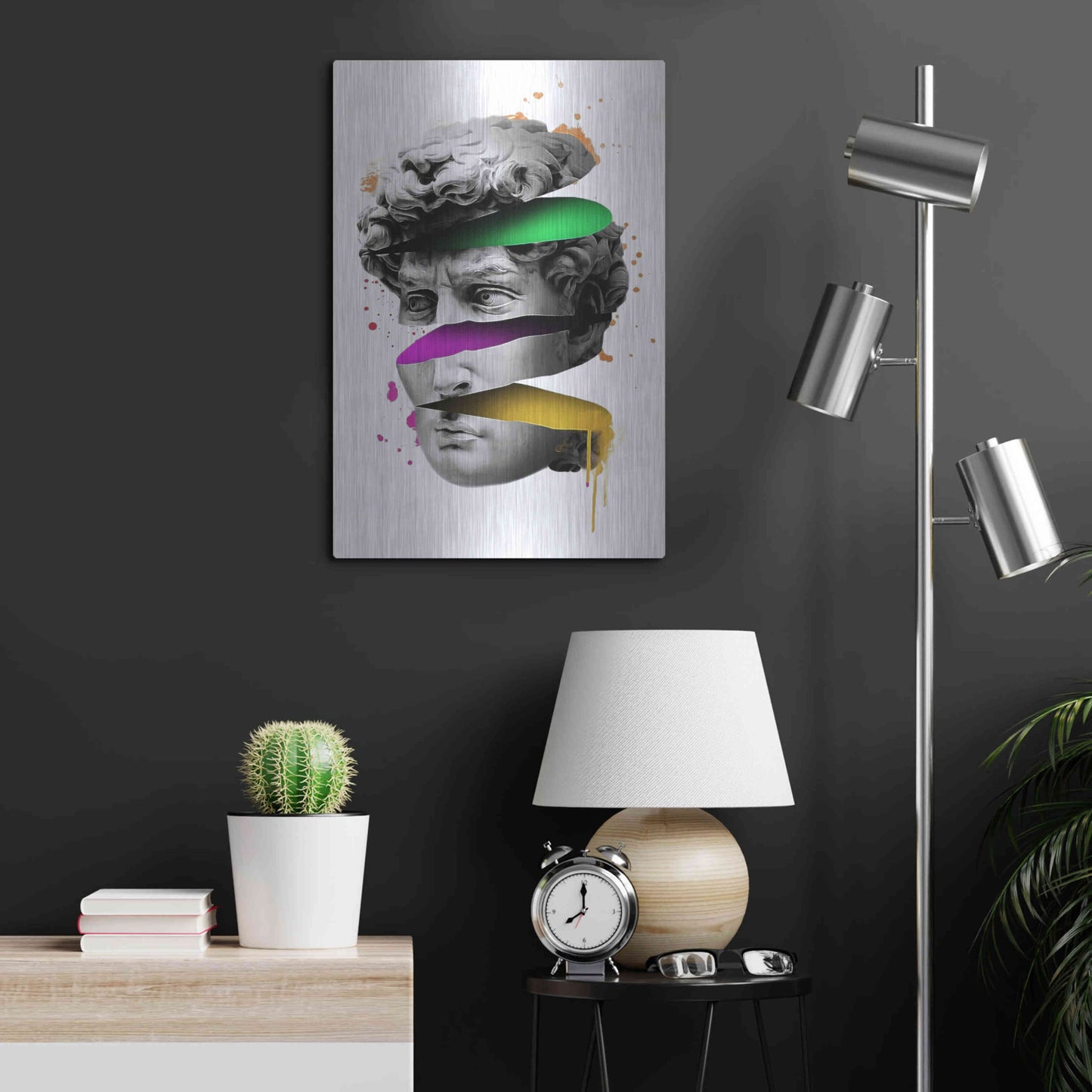 Luxe Metal Art 'Michelangelo David Sliced' by Luxe Metal Portfolio, Metal Wall Art,16x24