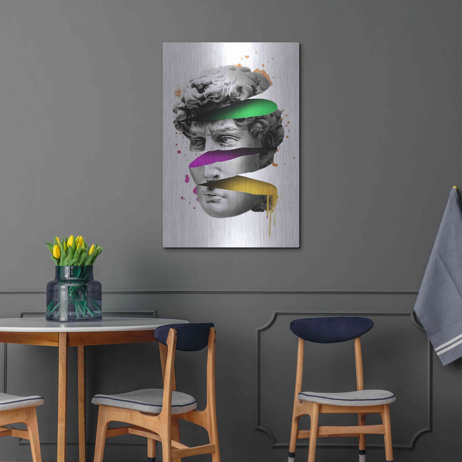 Luxe Metal Art 'Michelangelo David Sliced' by Luxe Metal Portfolio, Metal Wall Art,24x36