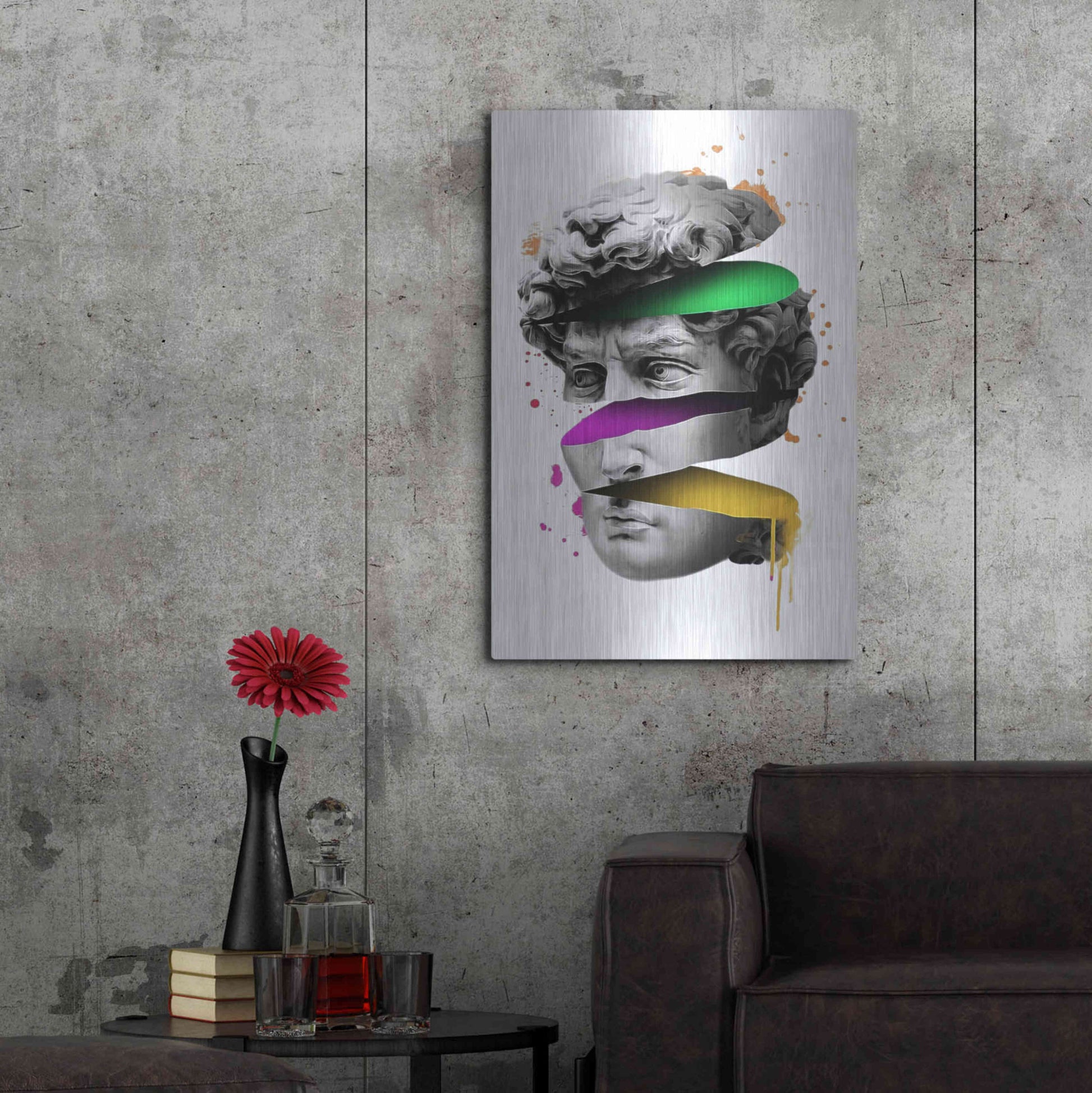 Luxe Metal Art 'Michelangelo David Sliced' by Luxe Metal Portfolio, Metal Wall Art,24x36