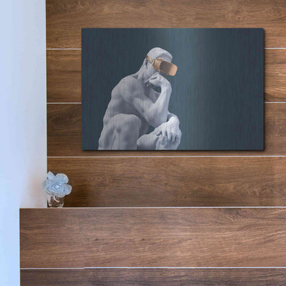 Luxe Metal Art 'Metaverse Thinker' by Luxe Metal Portfolio, Metal Wall Art,16x12
